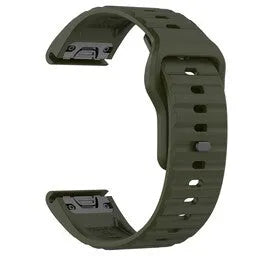 Outdoor Silicone Strap, army green, without a watch, 3/4 front view