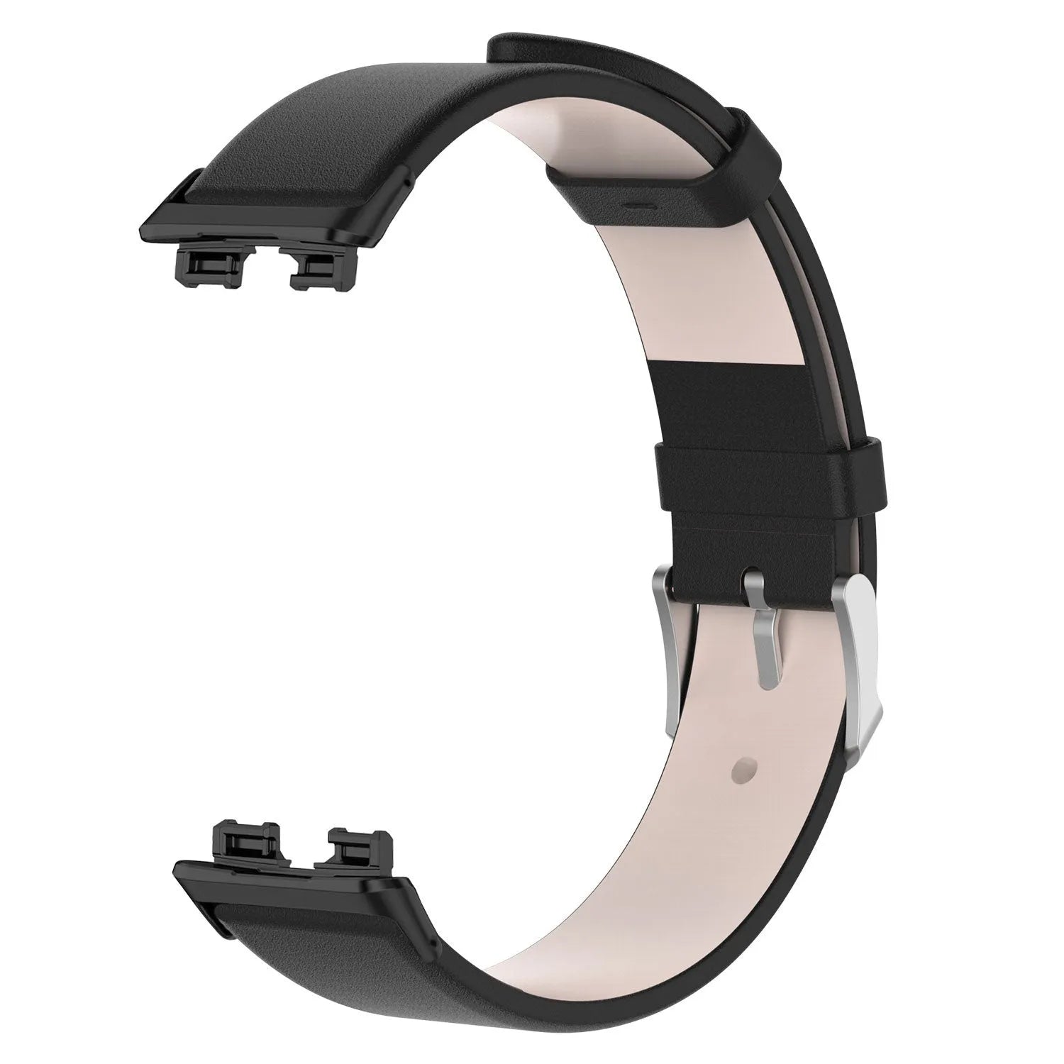Leather Strap, black, without a watch, 3/4 front view