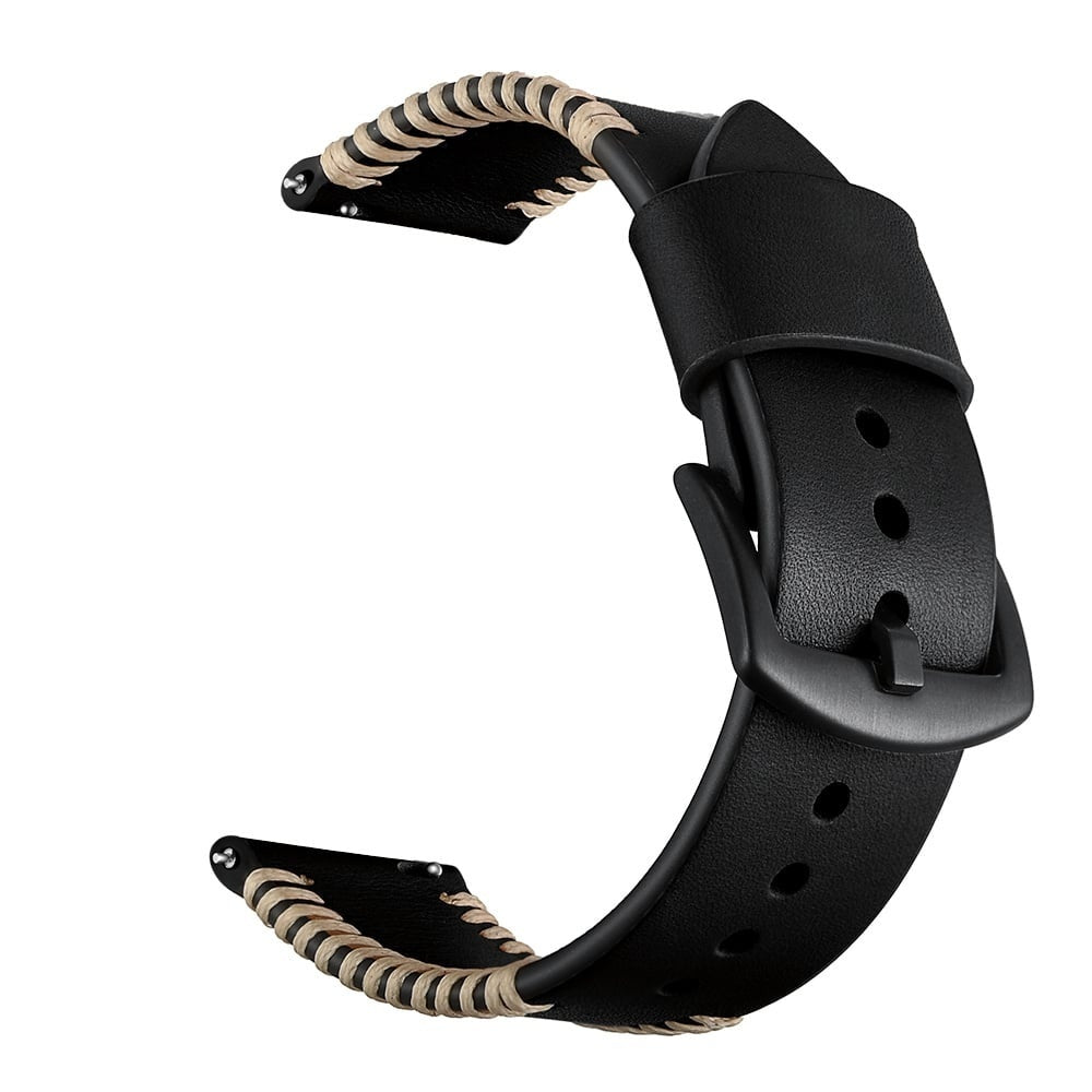 Correa de cuero cosida Samsung Galaxy Watch 3 45mm (negra)