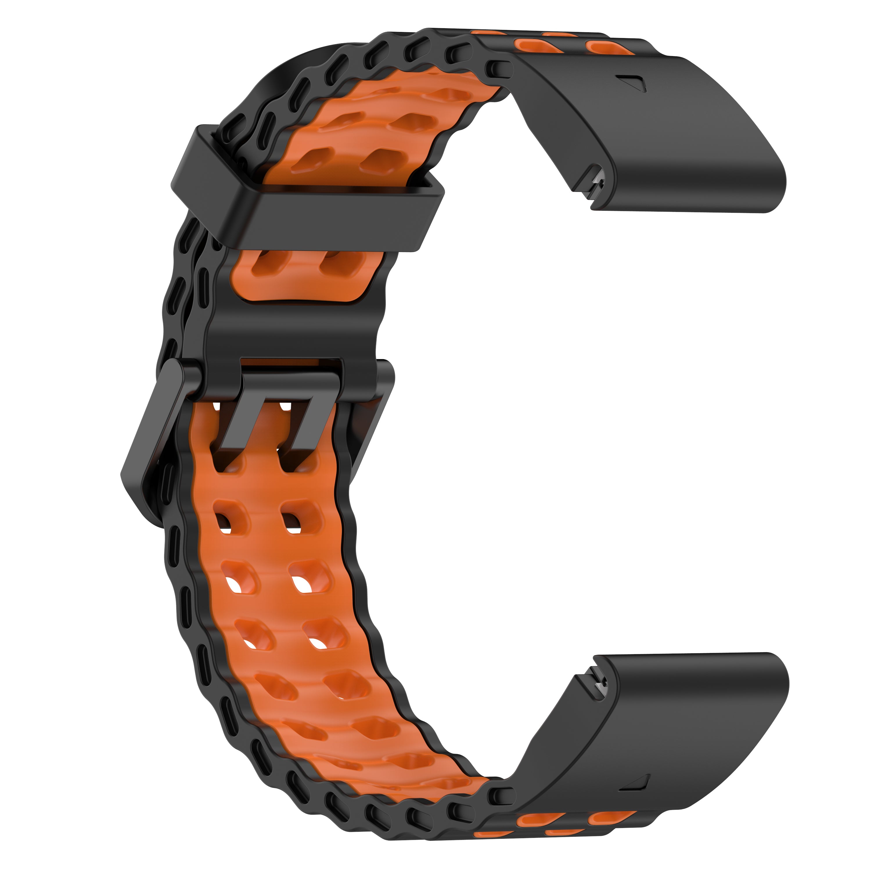 Garmin Tactix 7 Pro Wave Sport Strap (Black/Orange)
