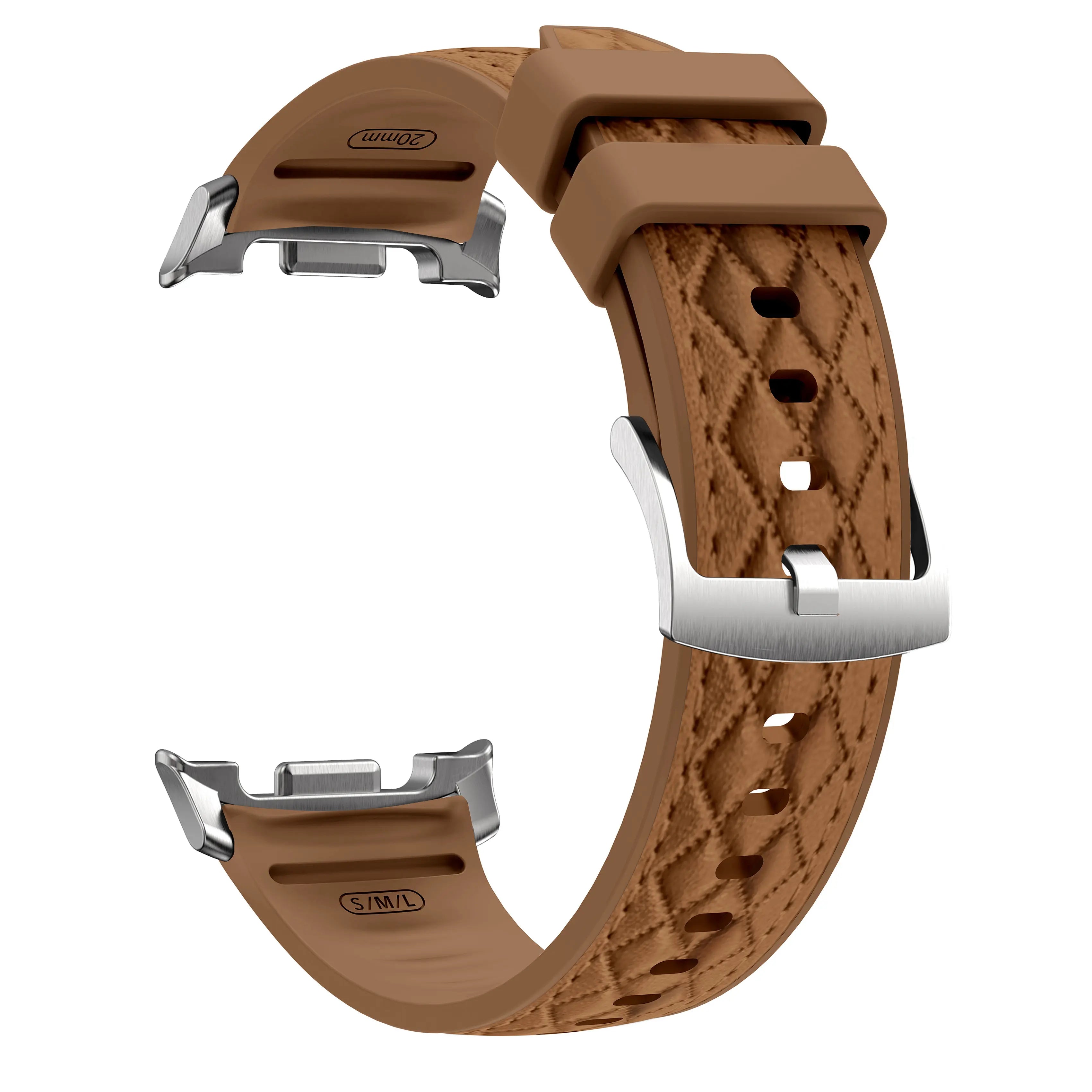 Samsung Galaxy Watch 9 - 40mm Diamond Leather Hybrid Strap (Brown)