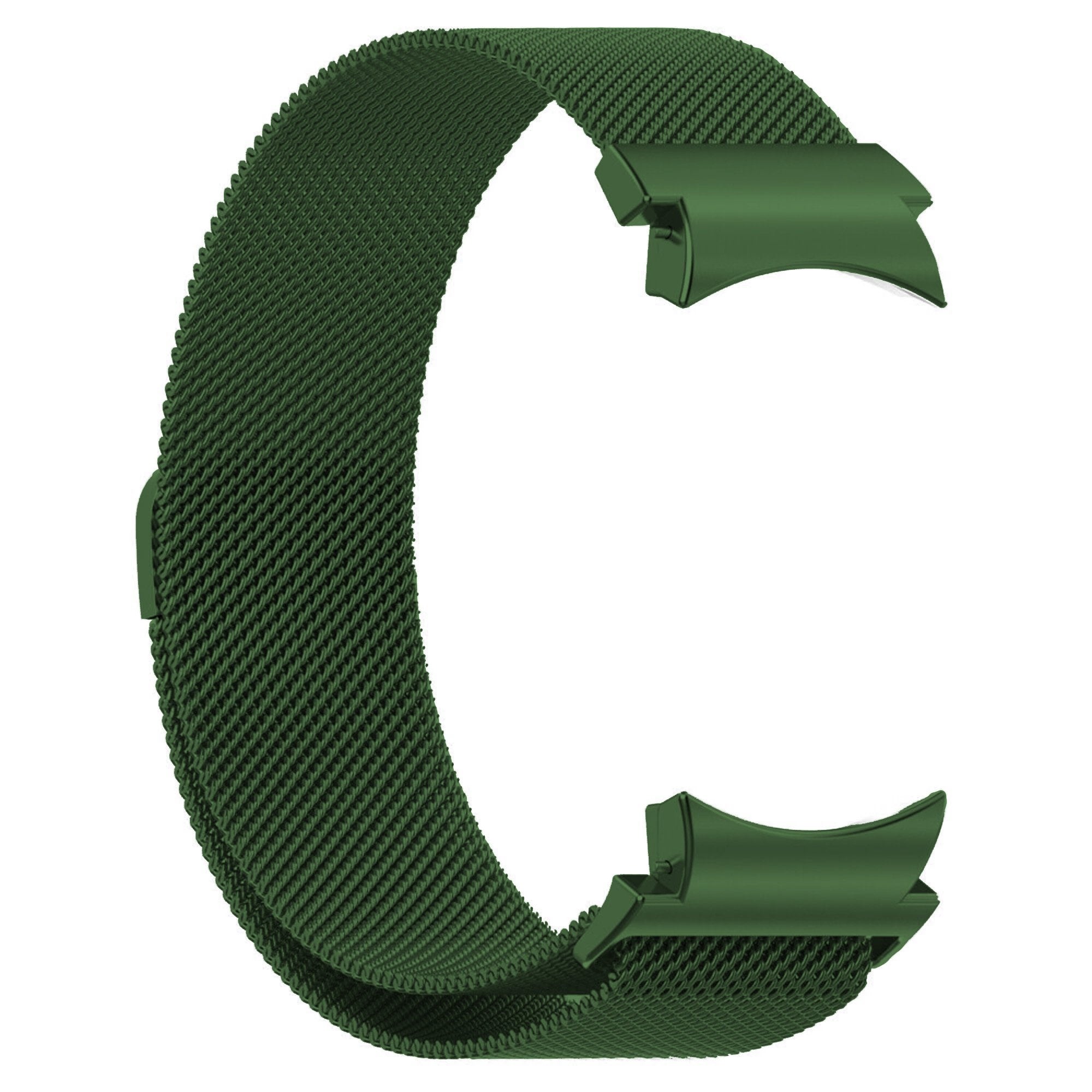Milanese Strap 'One Push', green, without a watch, 3/4 front view
