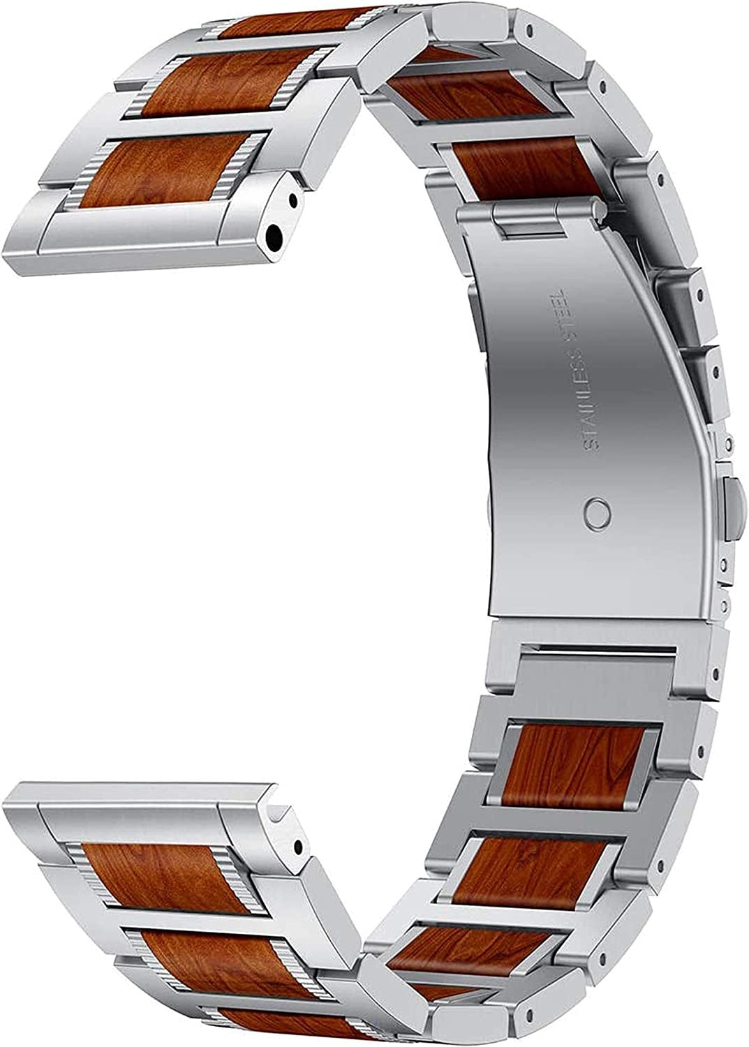 Correa madera/acero Huawei Watch GT Runner 2 (plata)