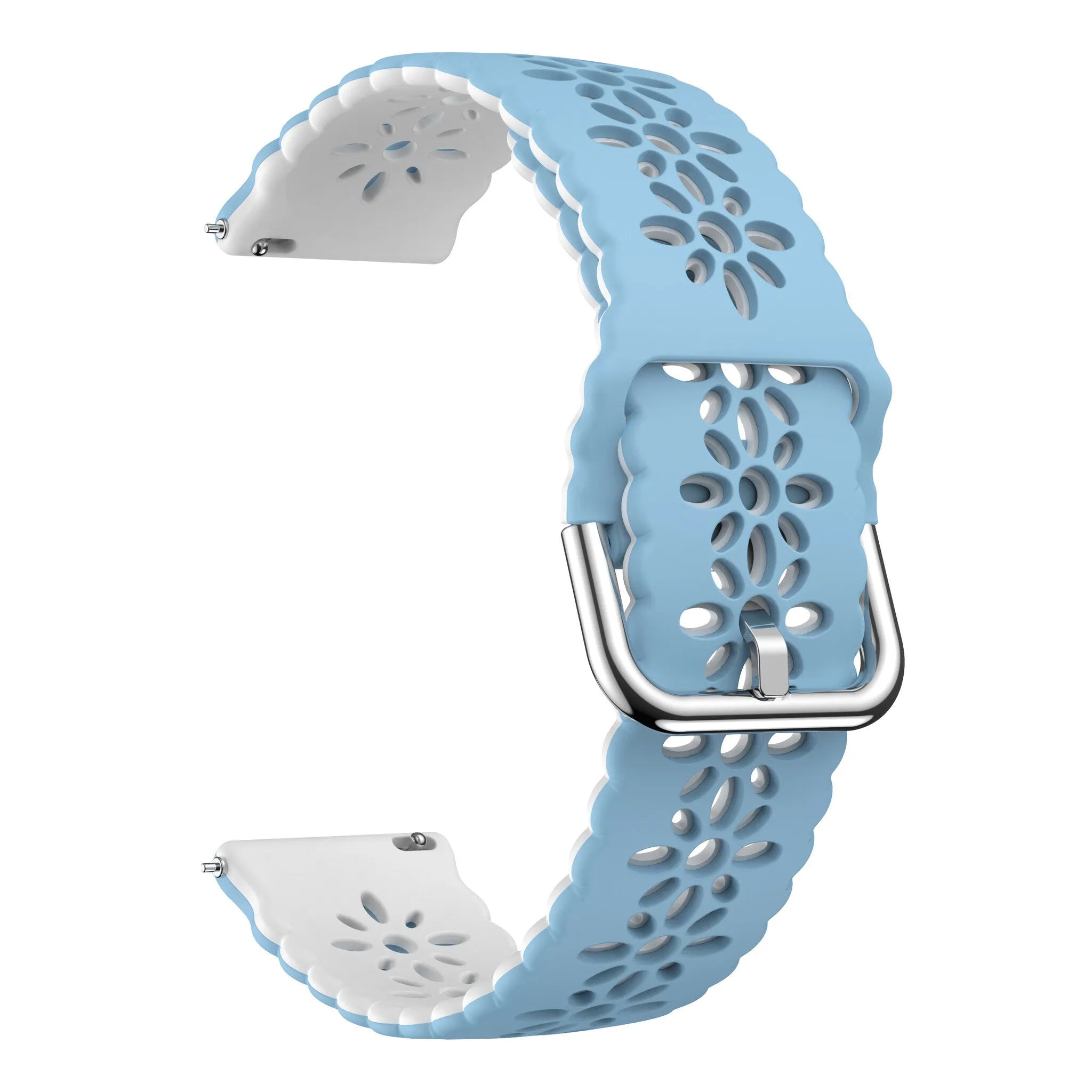 Amazfit GTR Mini Patterned Silicone Strap (Light Blue/White)