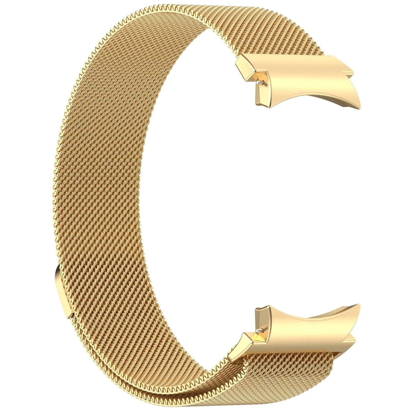 Milanese Strap 'One Push', gold, without a watch, 3/4 front view