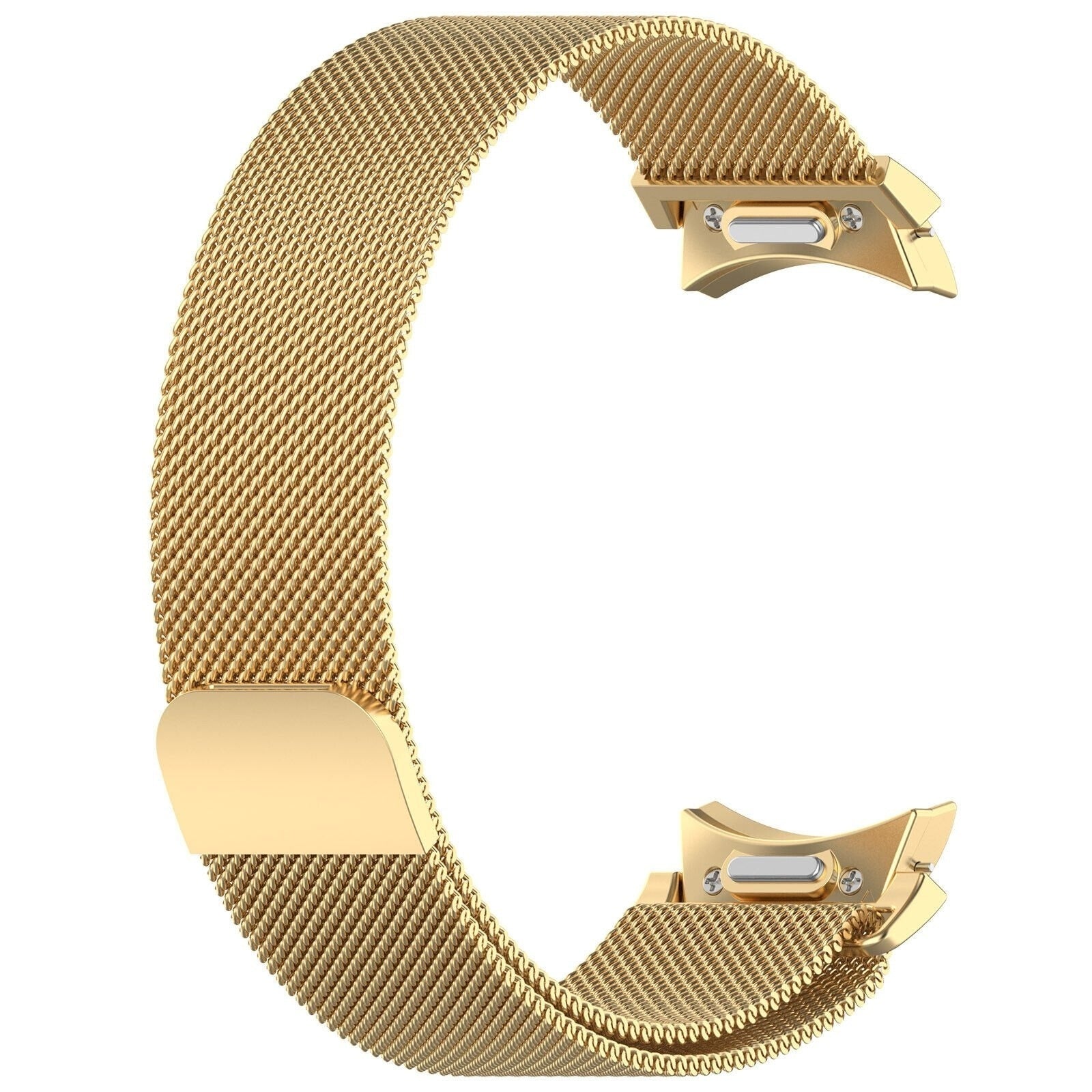 Milanese Strap 'One Push', gold, without a watch, 3/4 front view