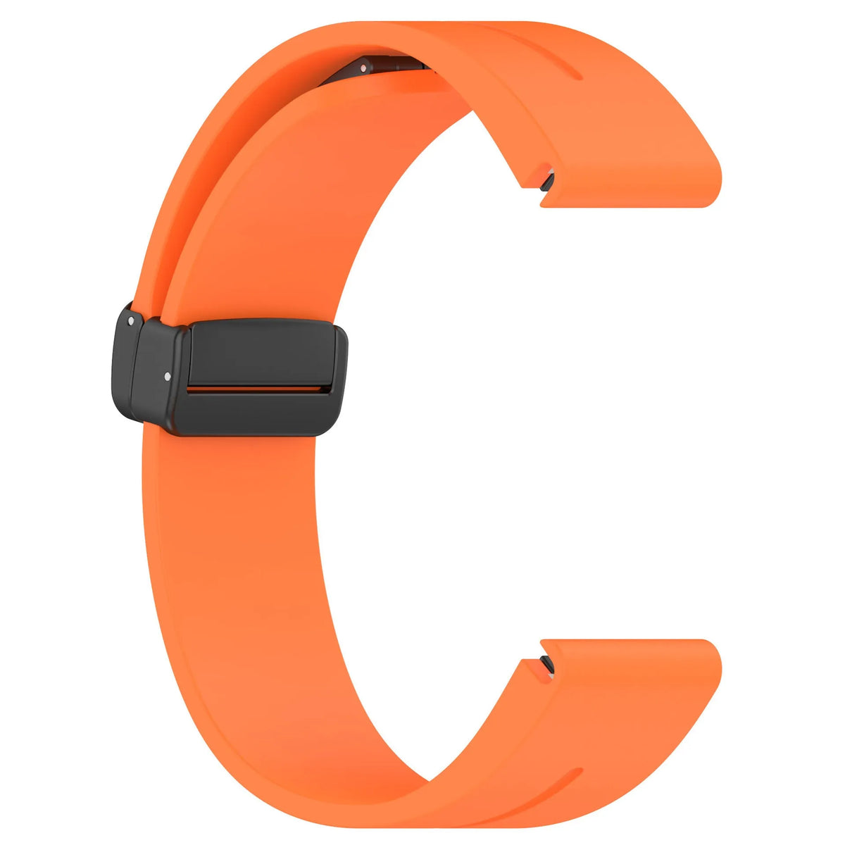 D-Buckle Silicone Strap, orange, without a watch, 3/4 front view