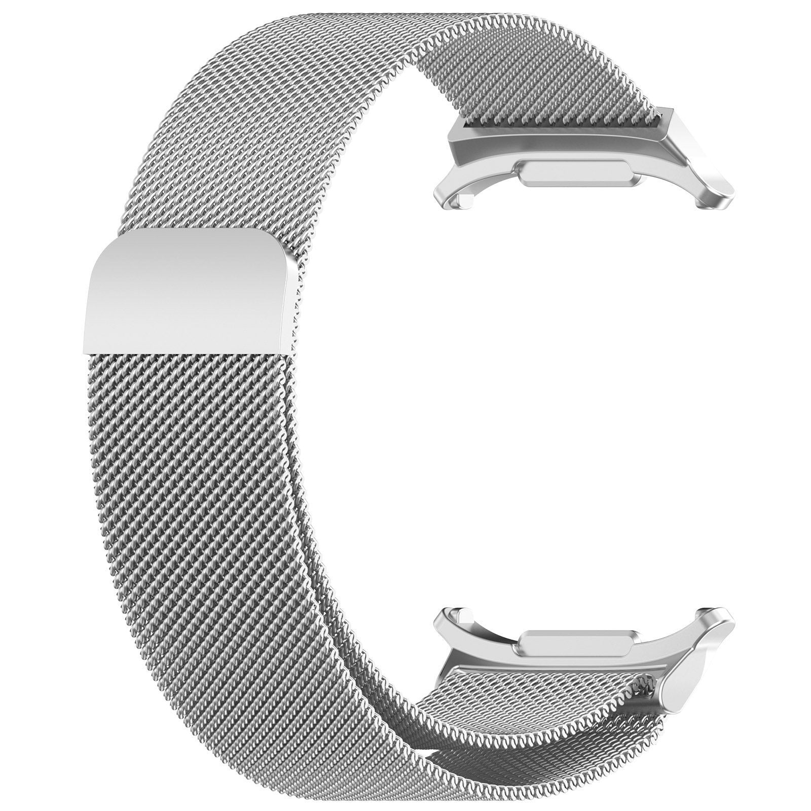 Milanese Strap, silver, without a watch, 3/4 front view