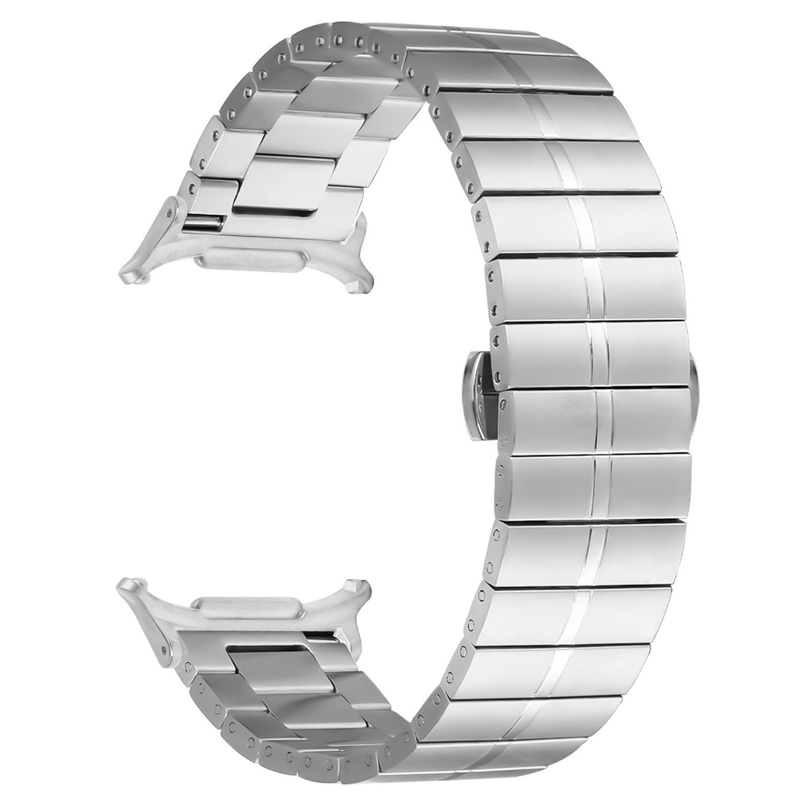 Premium Metal Strap, silver, without a watch, 3/4 front view