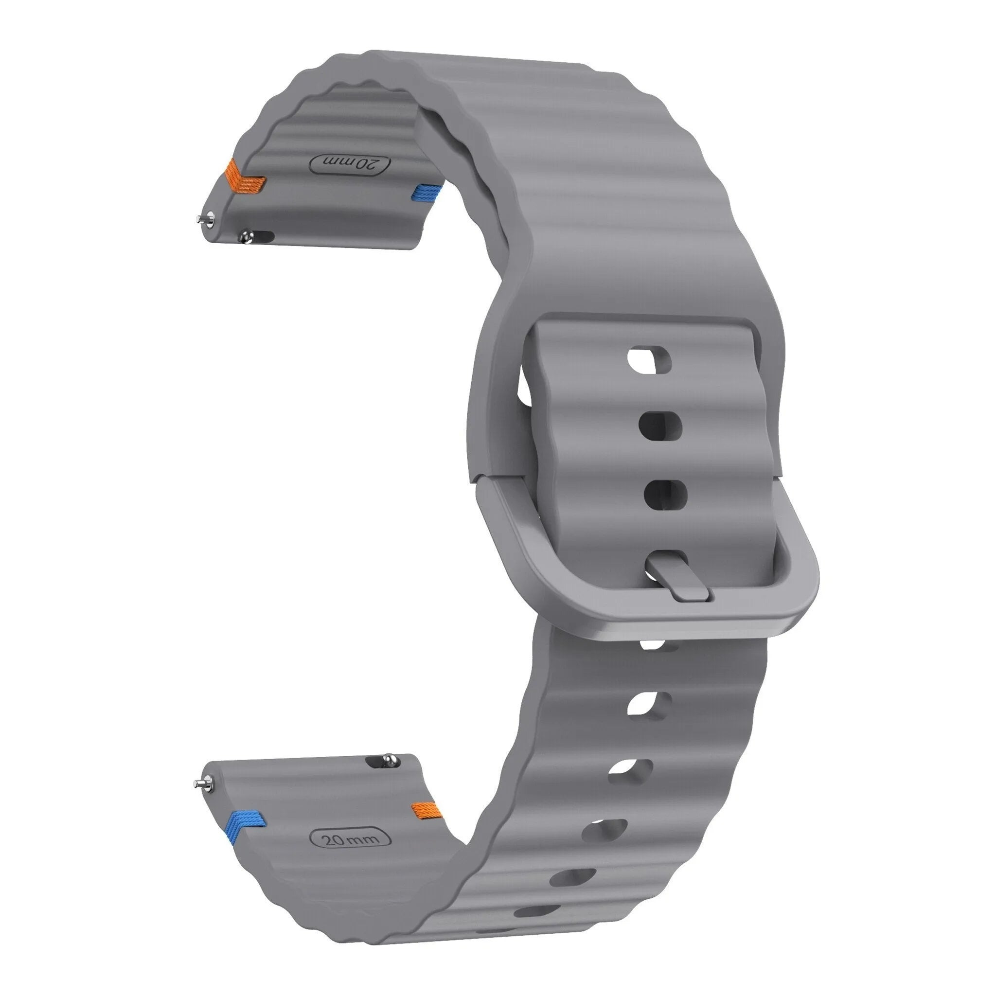 Wave Silicone Strap, dark grey, without a watch, 3/4 front view