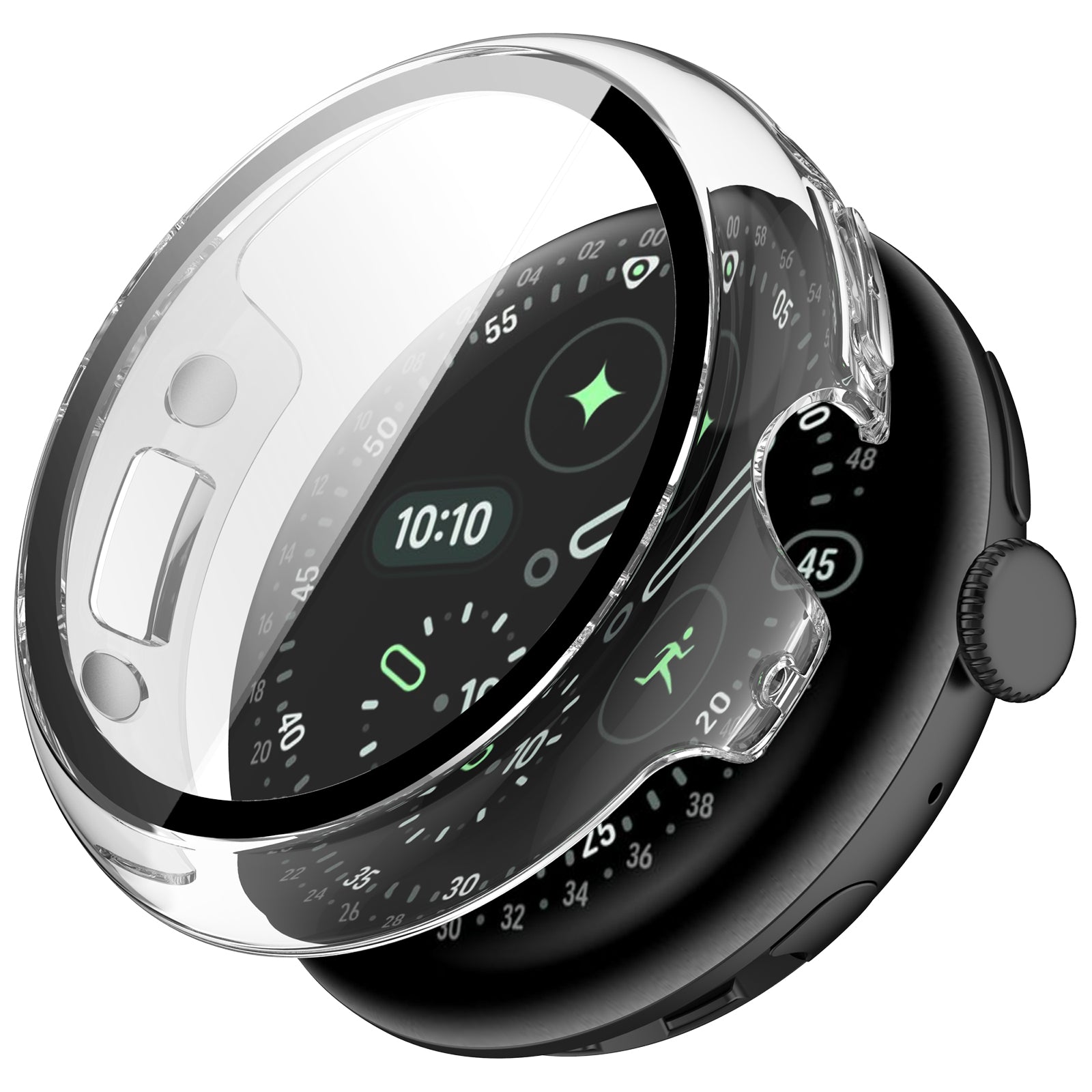 Funda resistente con vidrio Google Pixel Watch 4 - 45mm (transparente)