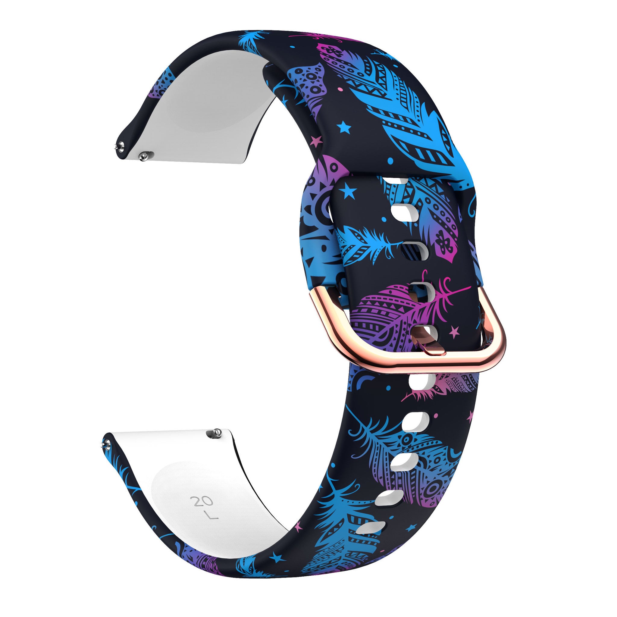 Print Silicone Strap, without a watch, 3/4 front view