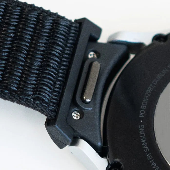 Nylon Strap 'One Push', black, without a watch, 3/4 rear view
