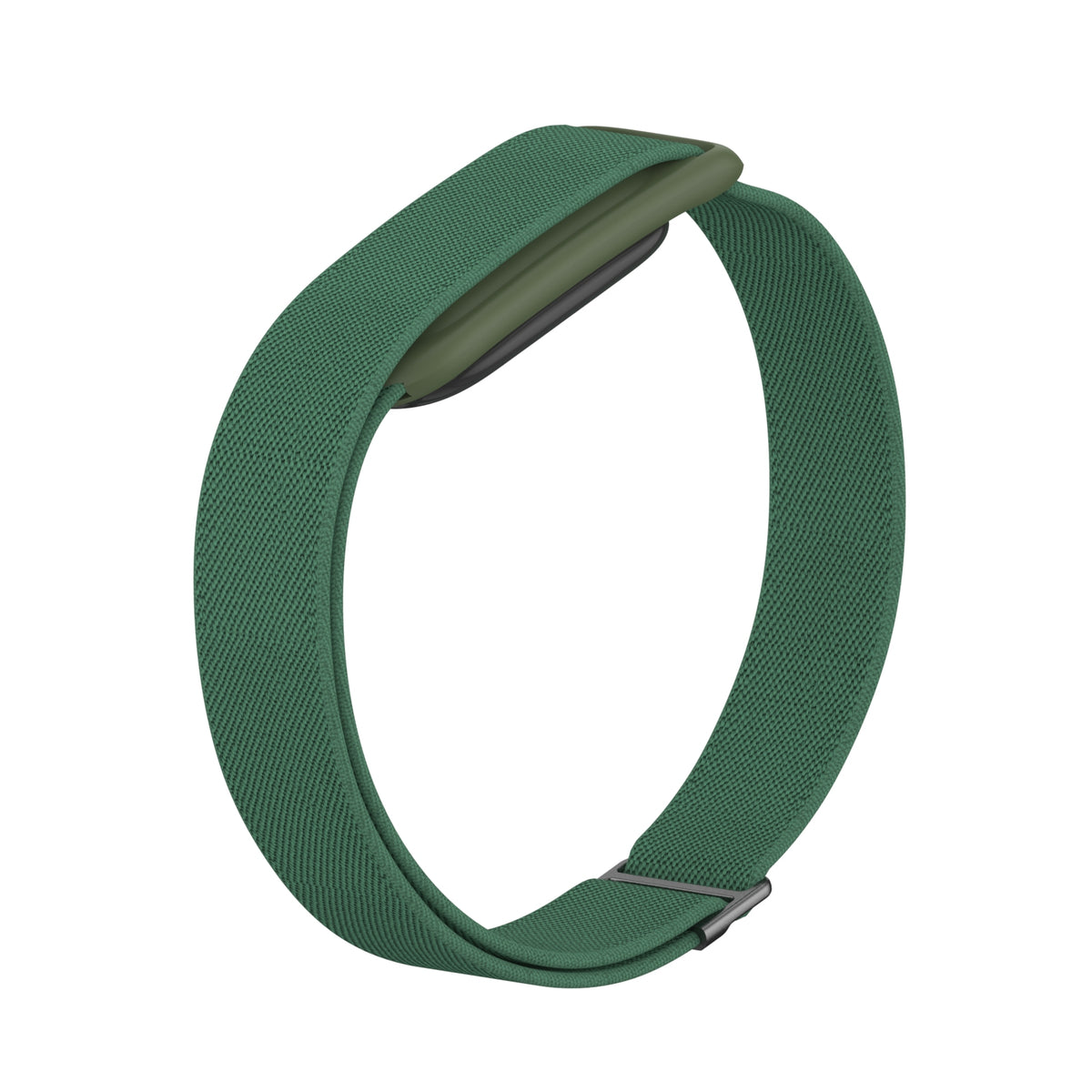 Nylon Elastic Biceps Bracelet, army green, without a watch, 3/4 rear view