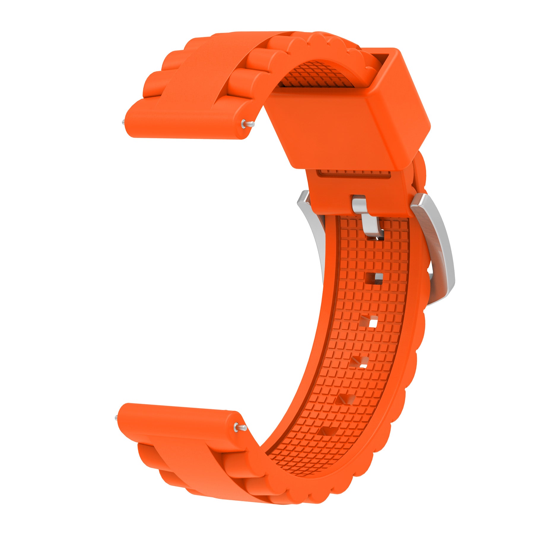 Universal 24mm Wave Silicone Strap (Orange)