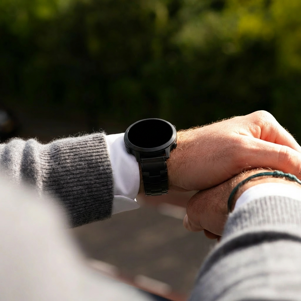 Bandz Garmin Instinct 3 - 45mm Titanium Link Strap (Black)