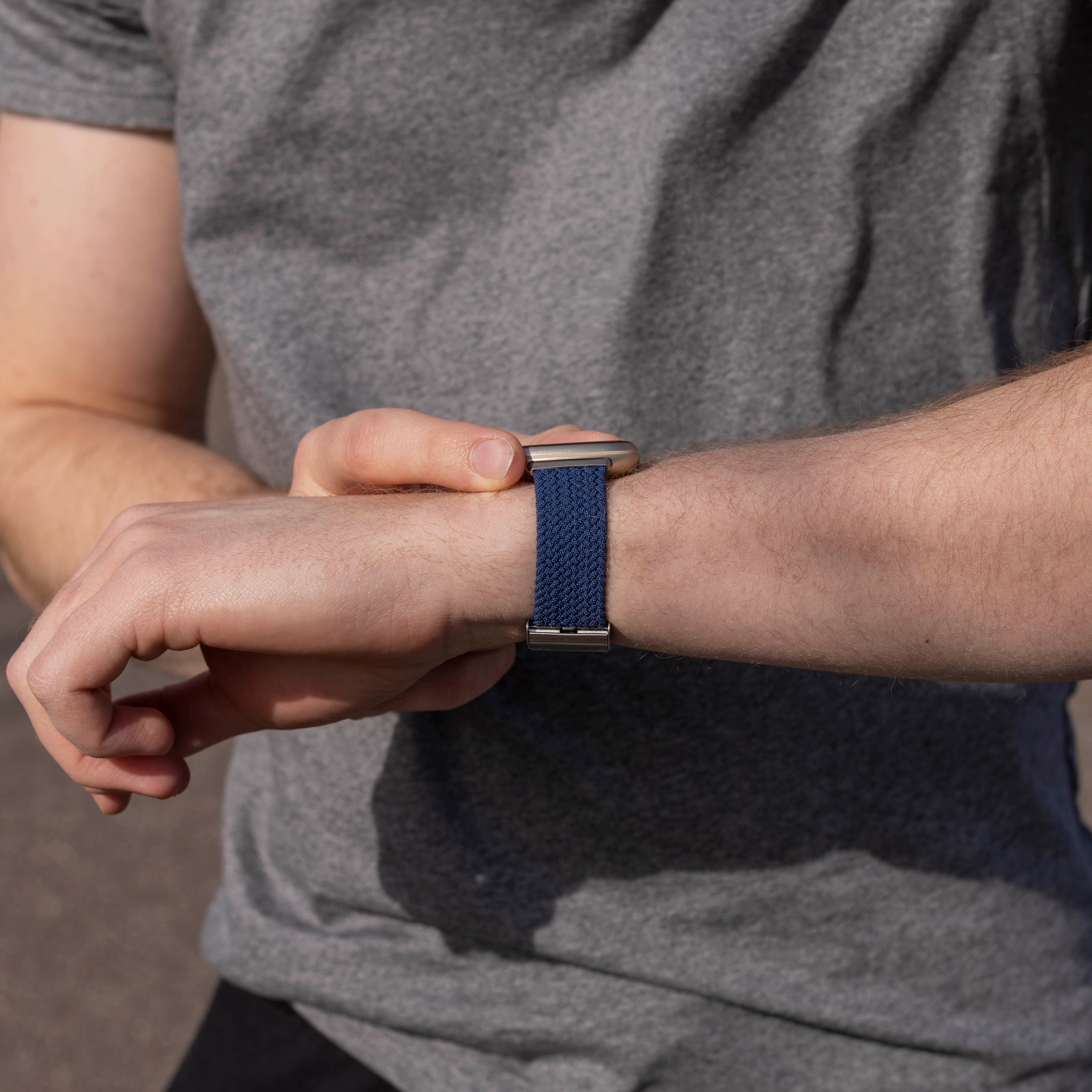 Fitbit Sense Adjustable Braided Strap (Dark Blue)