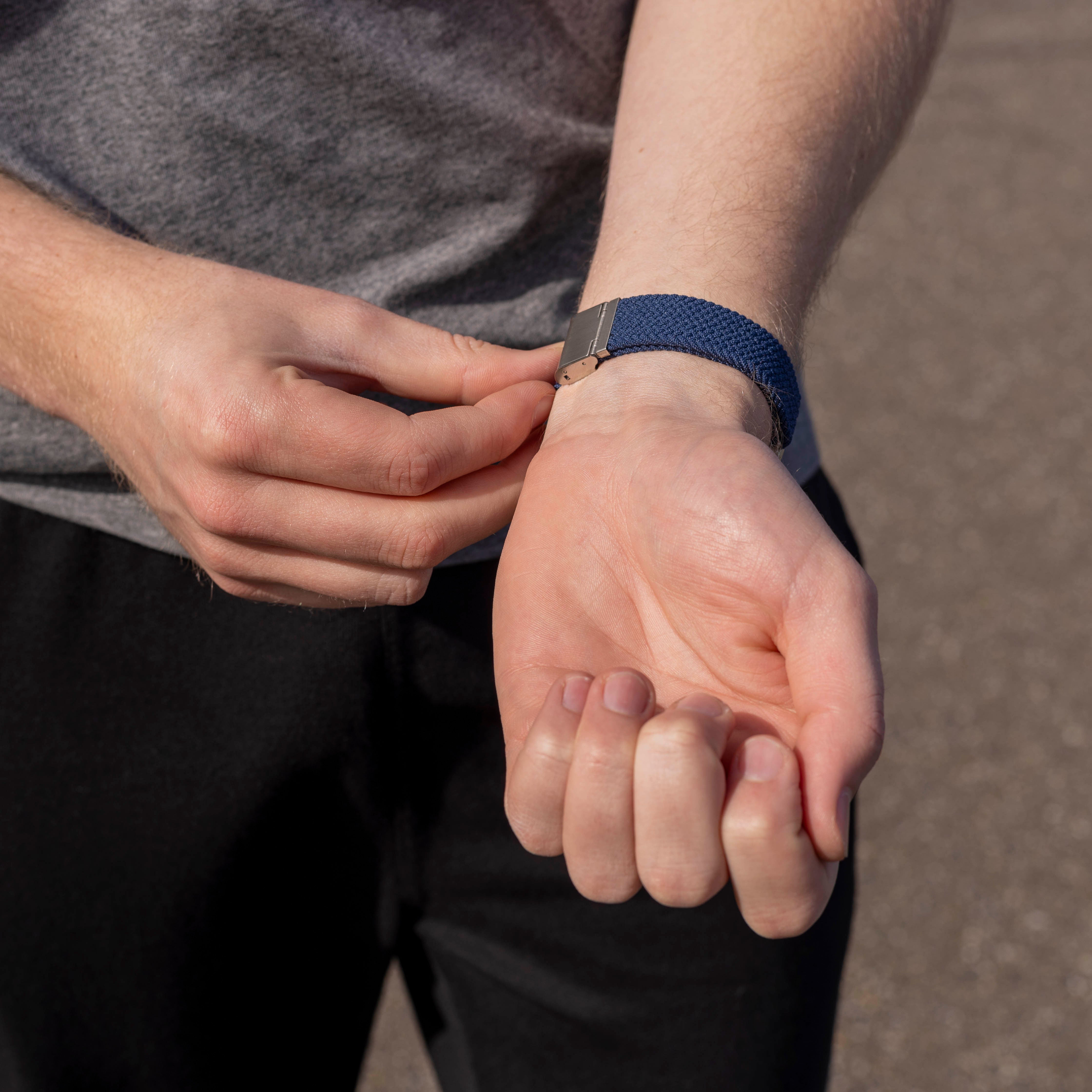 Fitbit Versa 3 Adjustable Braided Strap (Dark Blue)