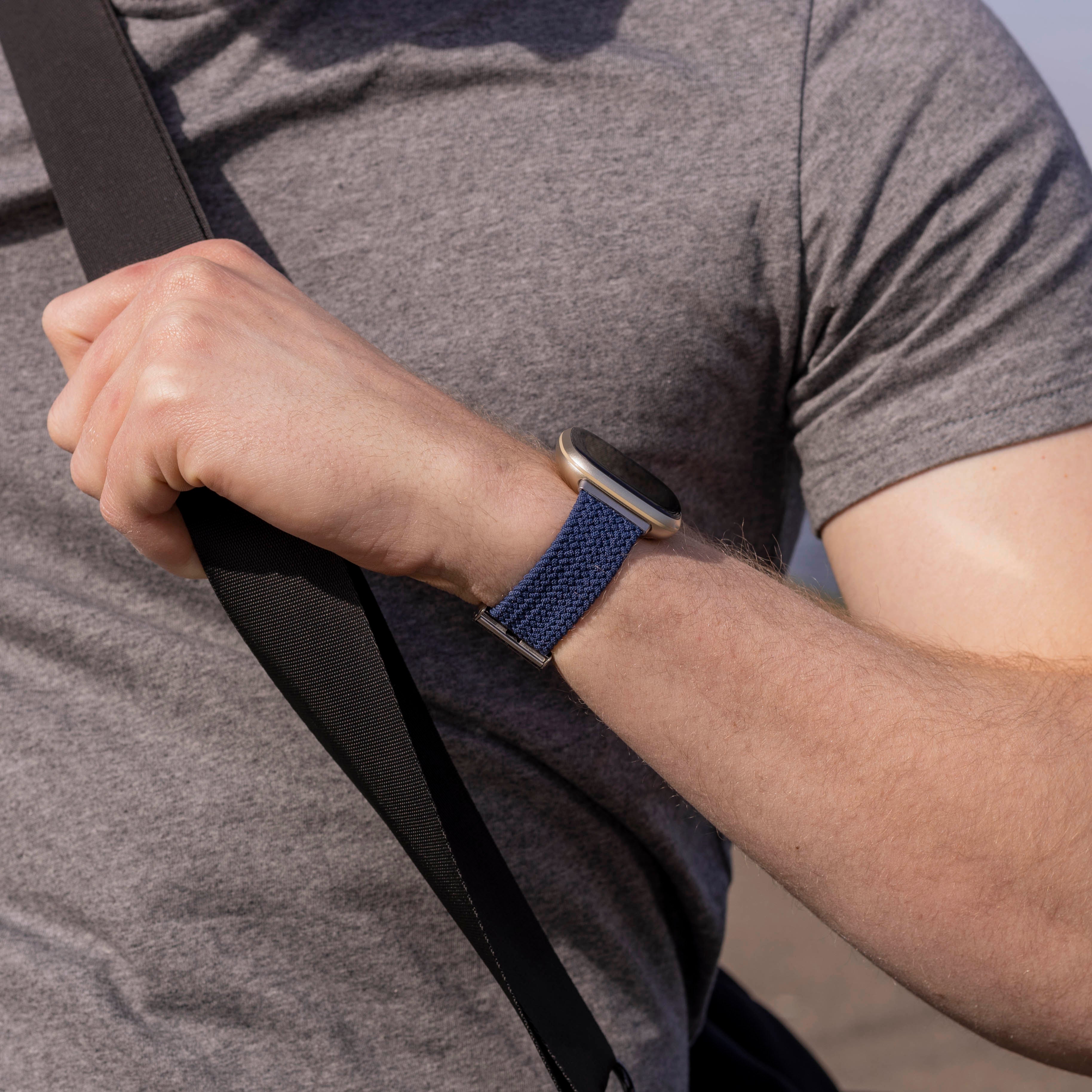 Fitbit Versa 3 Adjustable Braided Strap (Dark Blue)