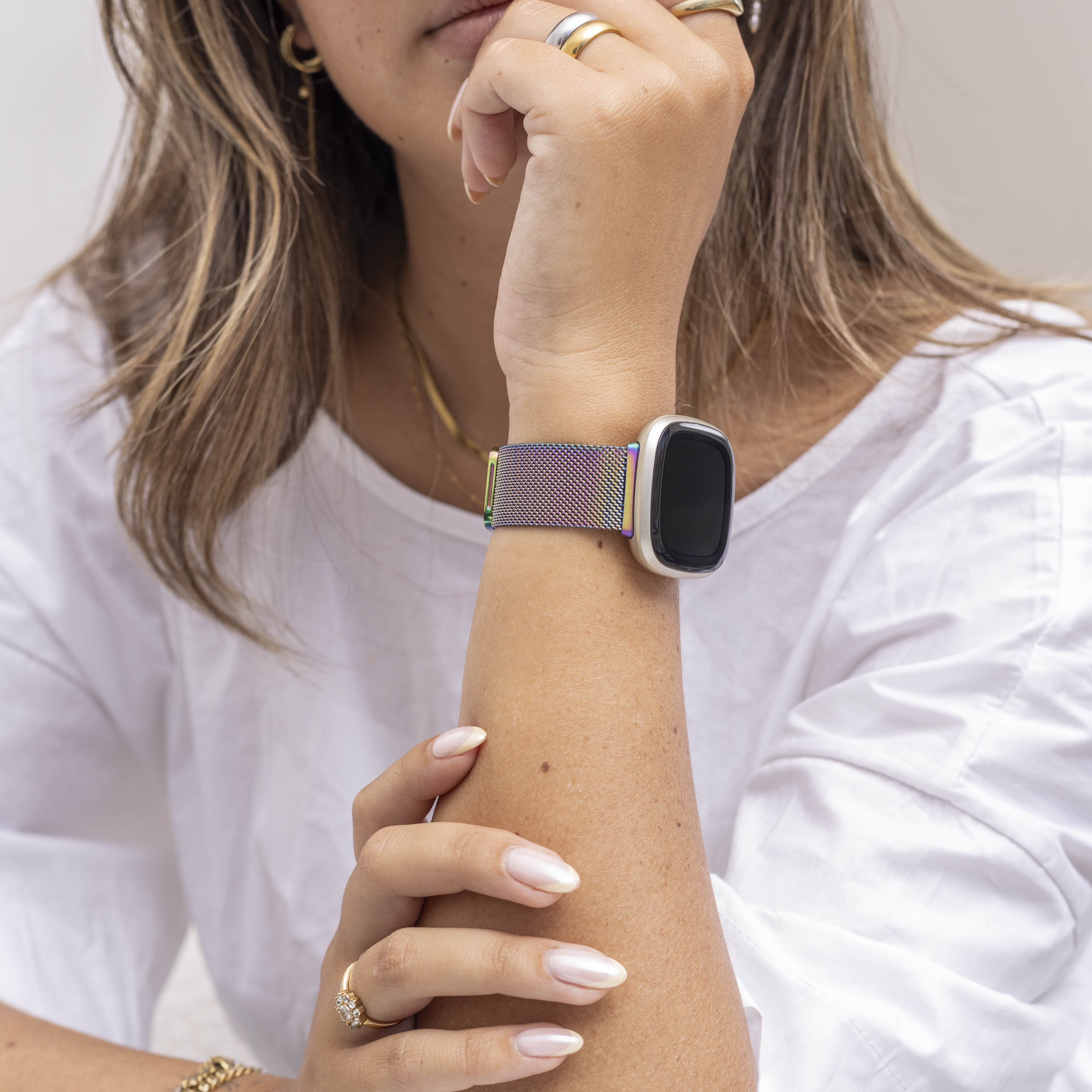 Correa milanesa Fitbit Versa 3 (arcoíris)