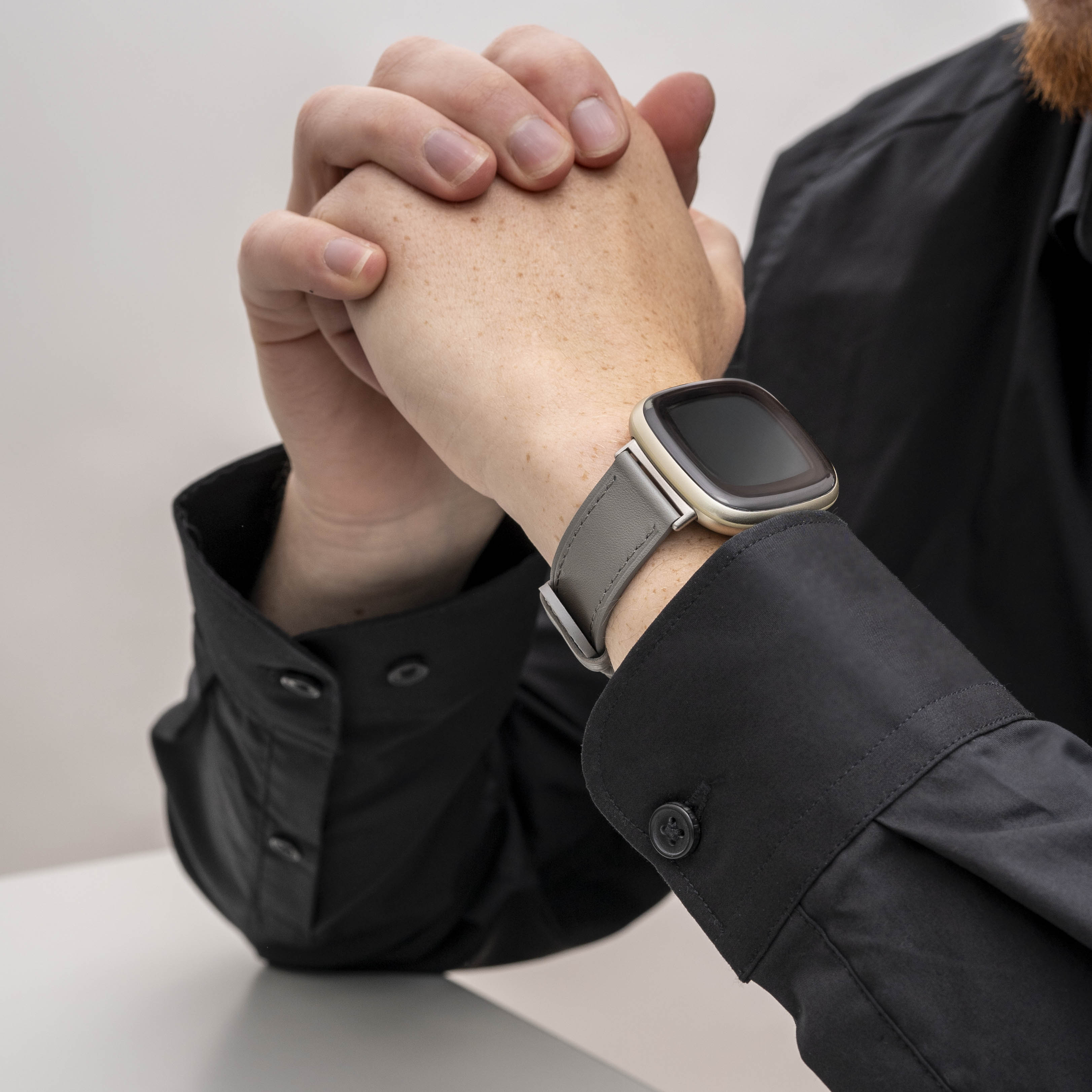 Fitbit Sense Leather Strap (Grey)