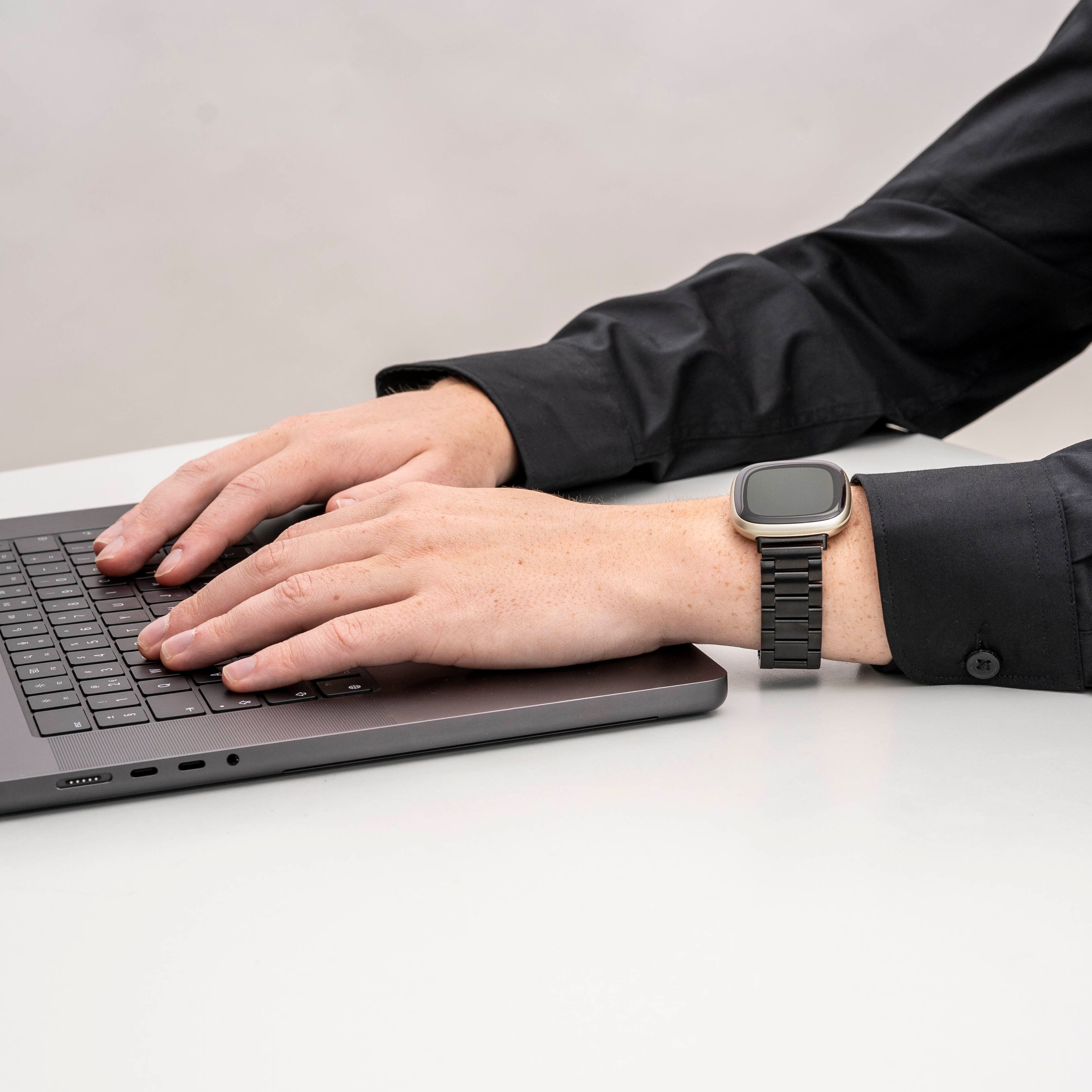 Fitbit Sense 2 Steel Strap (Black)