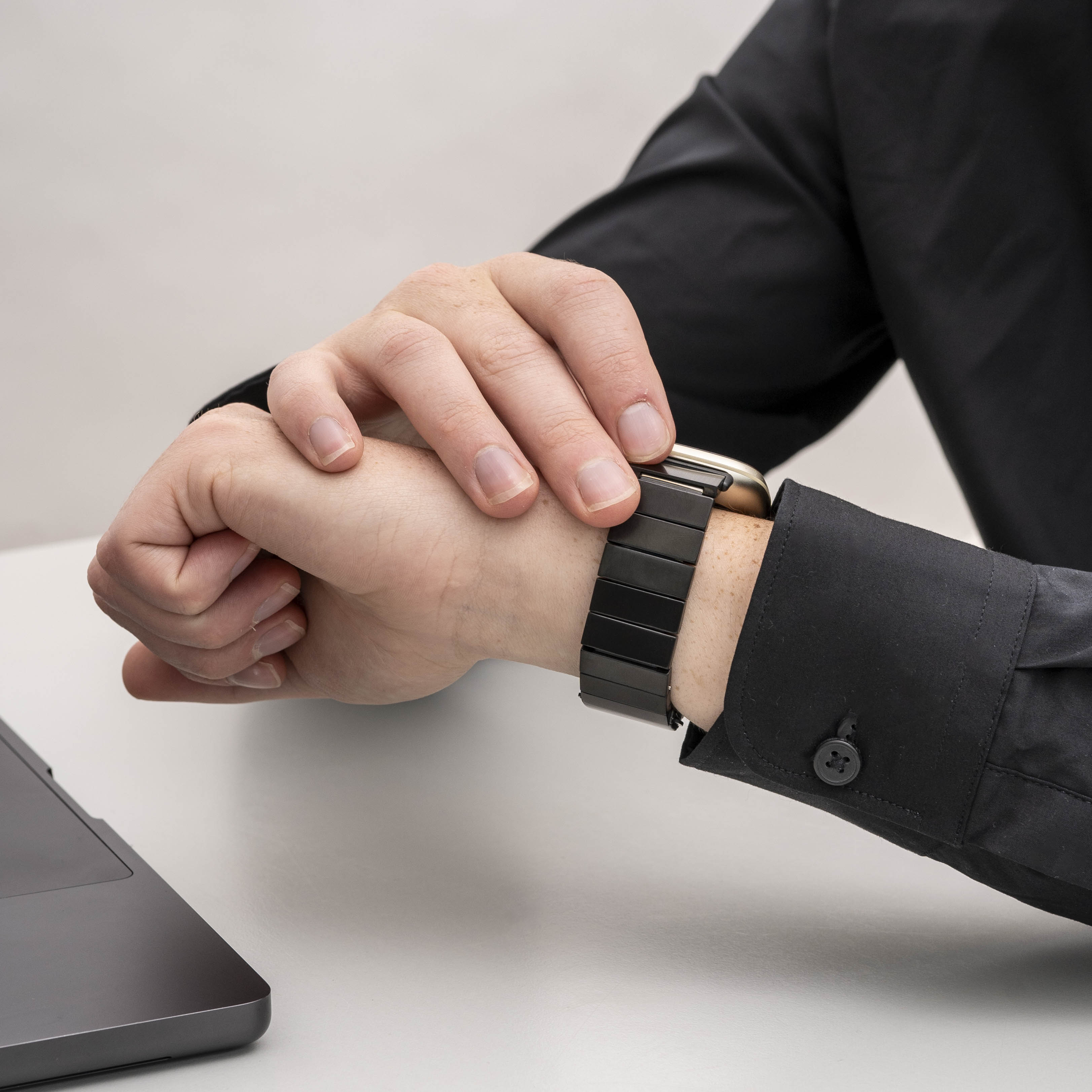 Correa metal Fitbit Versa 3 (negra)