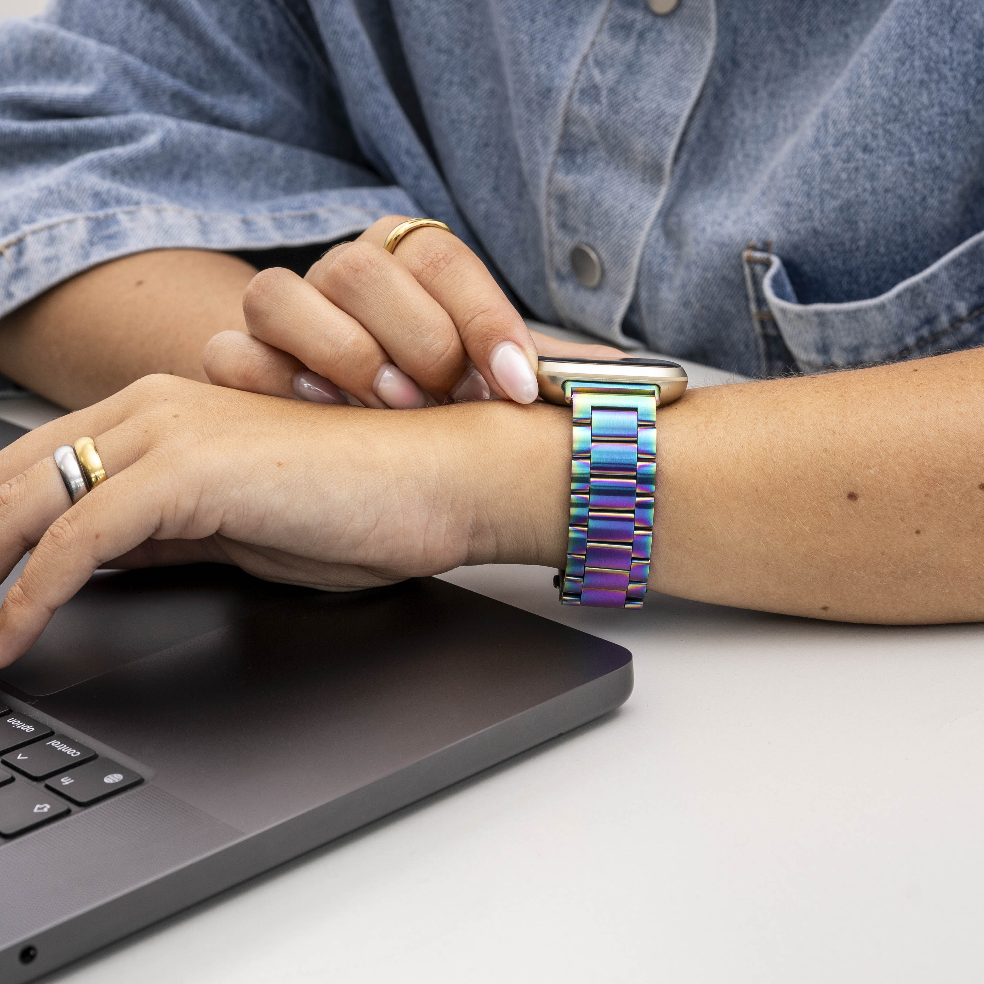 Correa acero Fitbit Sense (arcoíris)