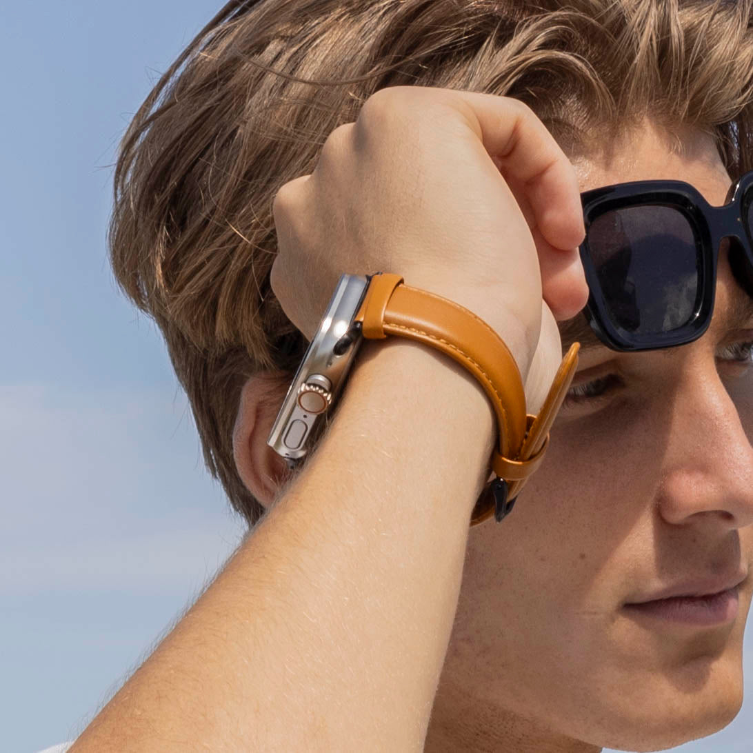 Bandz Correa cuero auténtico Apple Watch (marrón)