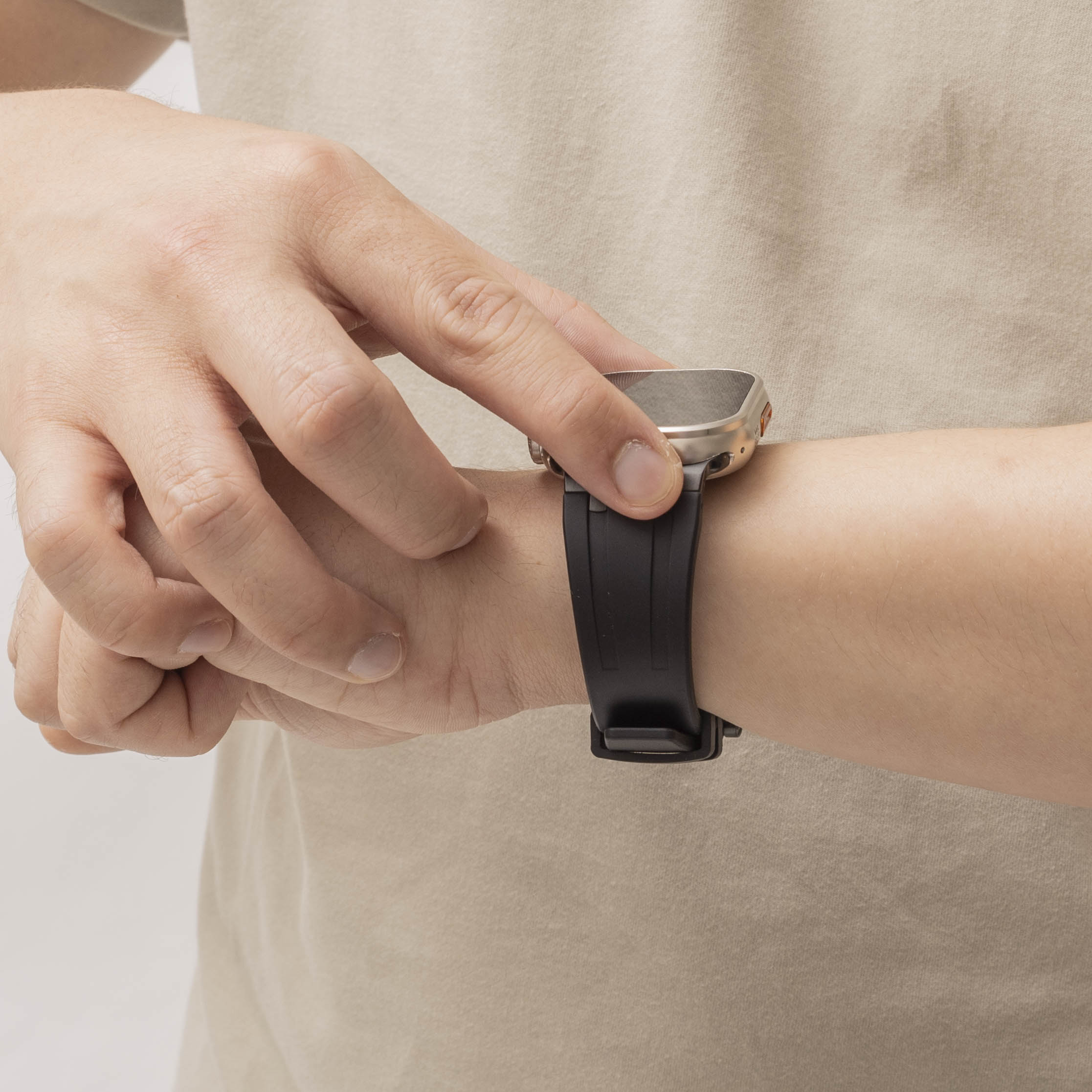 Bandz Correa silicona 'Luxe Liqiud' Apple Watch (negro con negro)