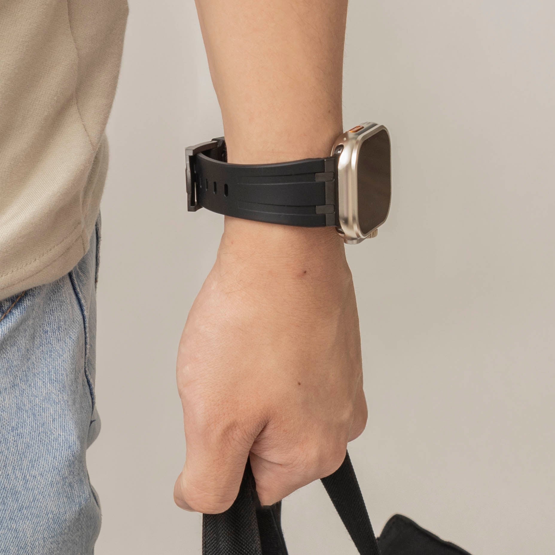 Correa silicona liquida de lujo Apple Watch (negro)