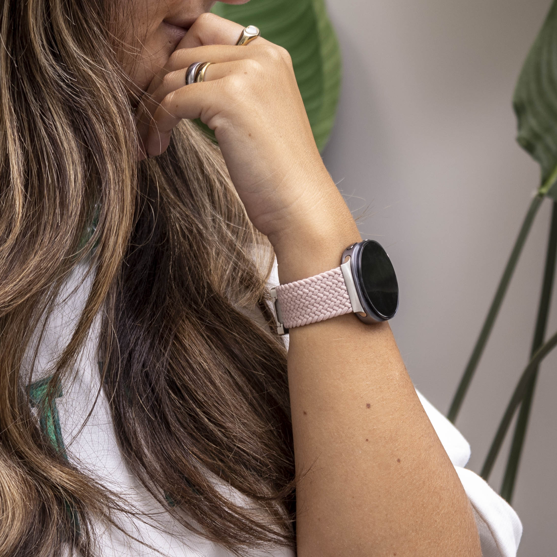 Correa tejida con hebilla Samsung Galaxy Watch 8 Classic (rosa)