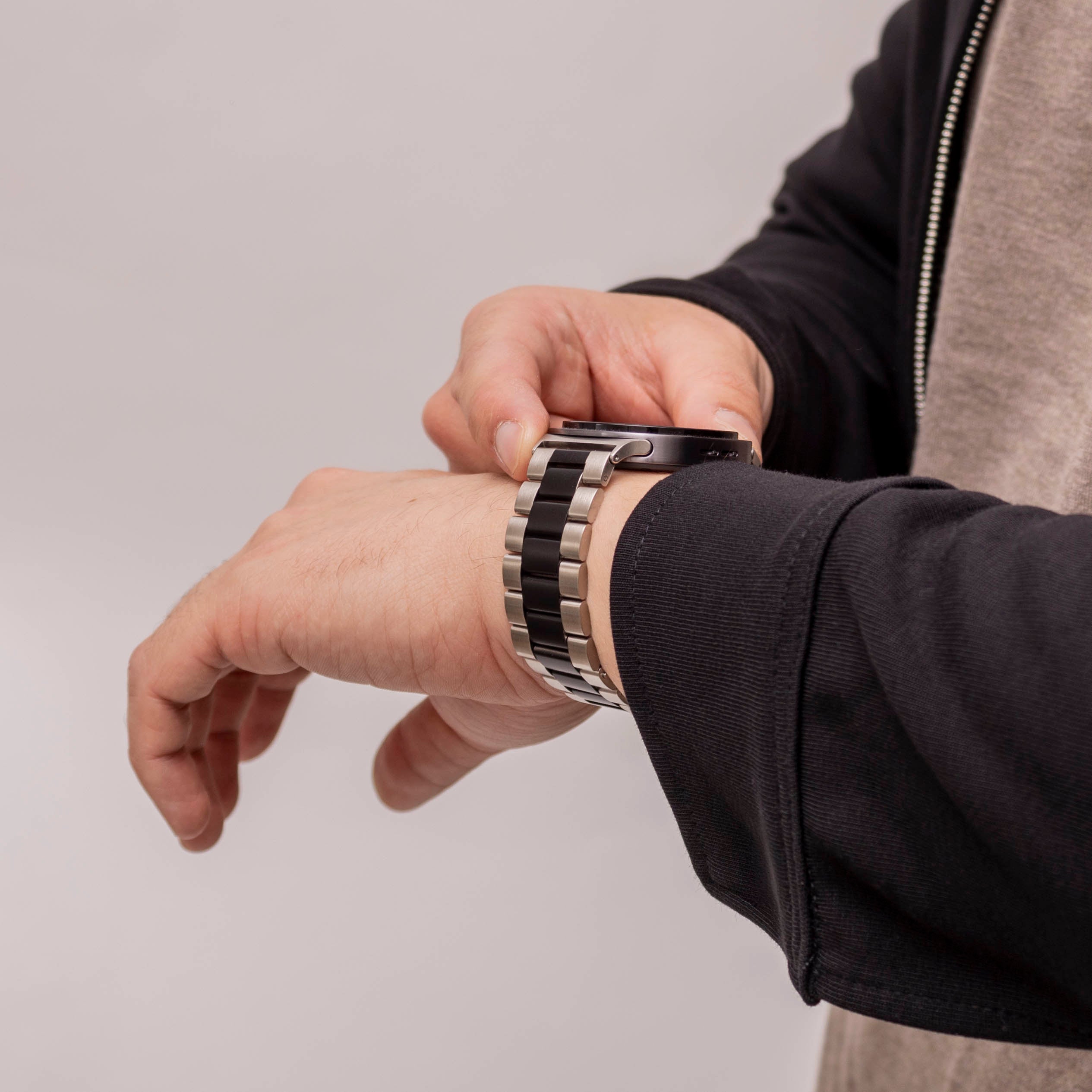 Bandz Correa acero 'Classic' Samsung Galaxy Watch 8 - 44mm (plateado/negro)