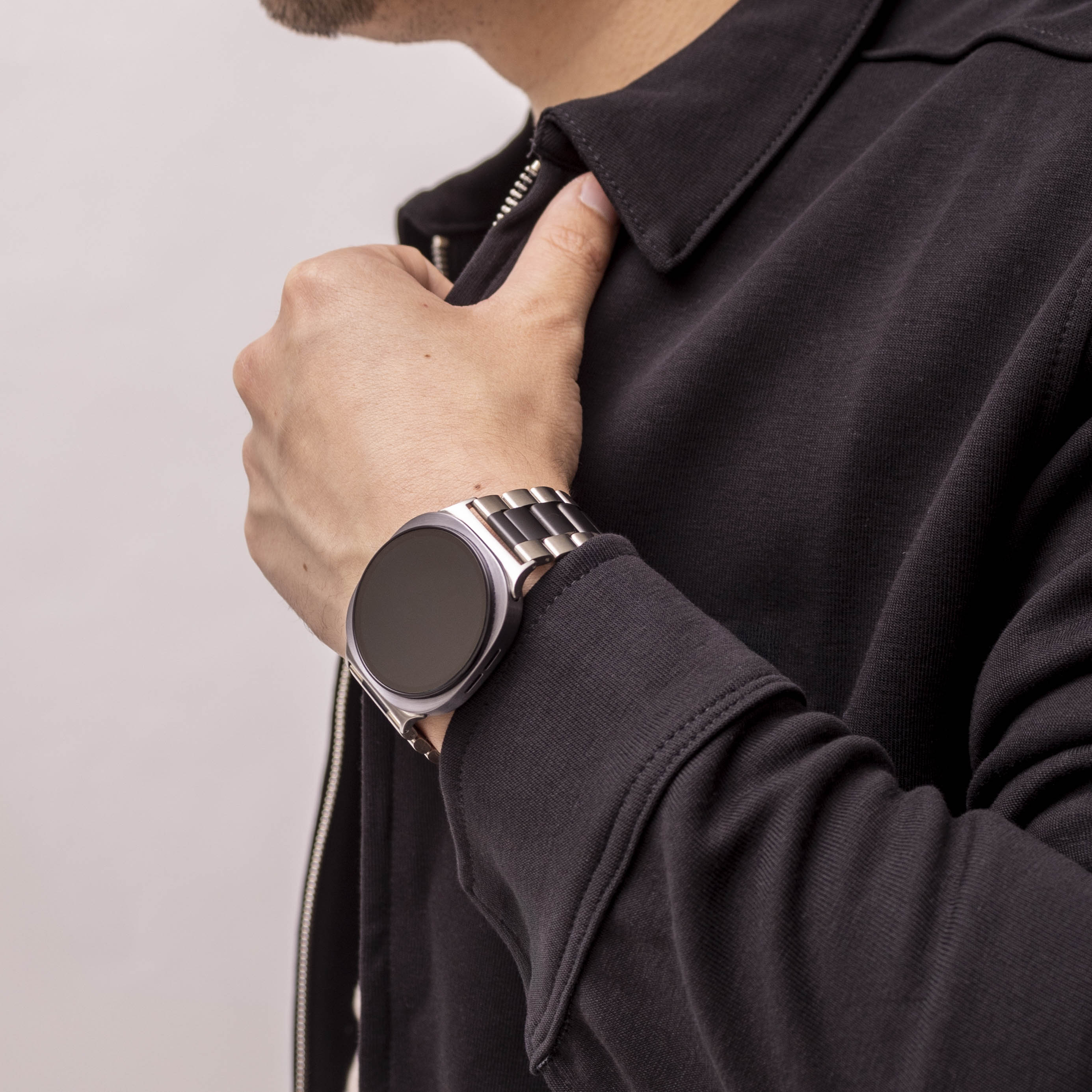 Bandz Samsung Galaxy Watch 8 - 40mm Steel Strap 'Classic' (Silver/Black)