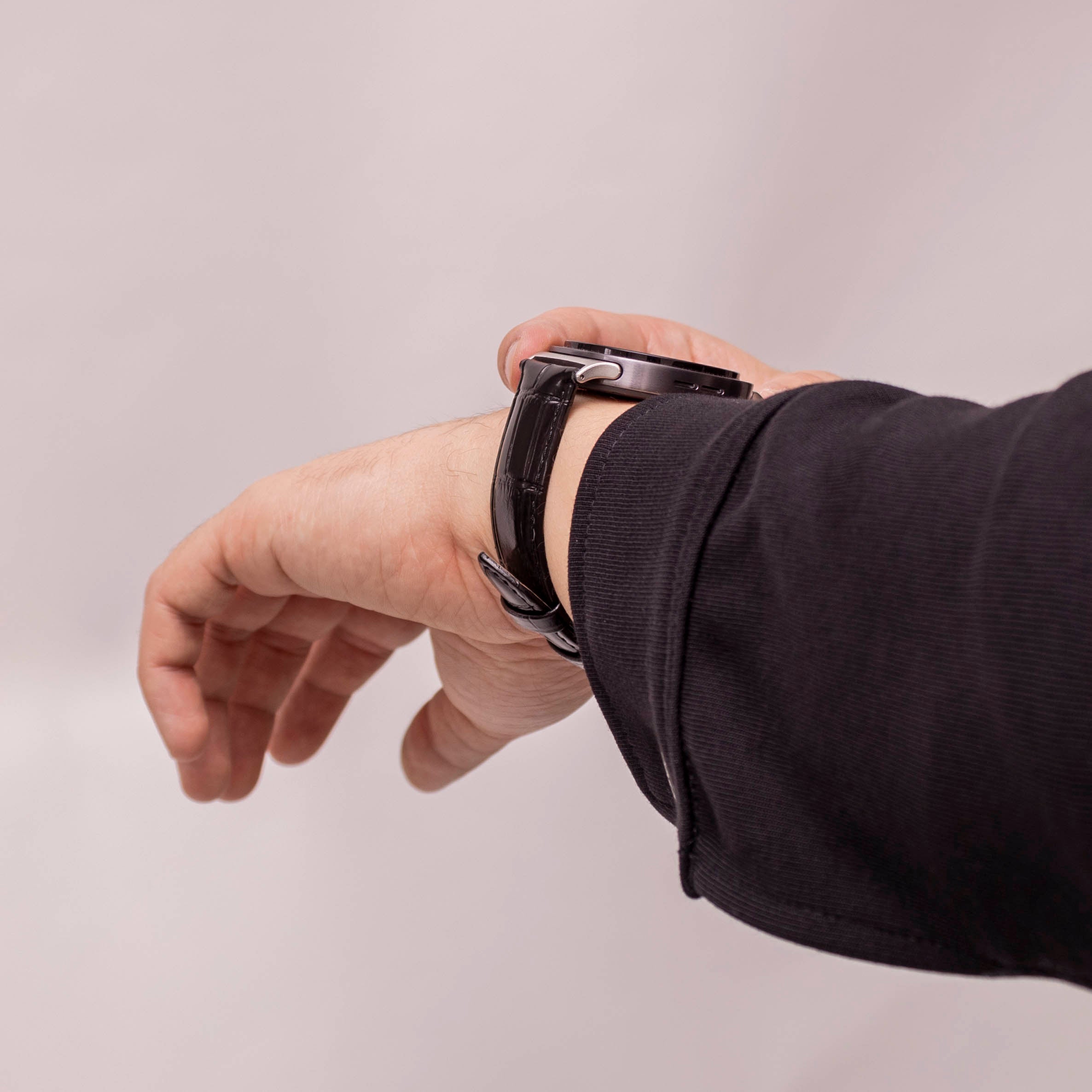 Correa cuero cocodrilo Samsung Galaxy Watch 8 - 40mm (negro)