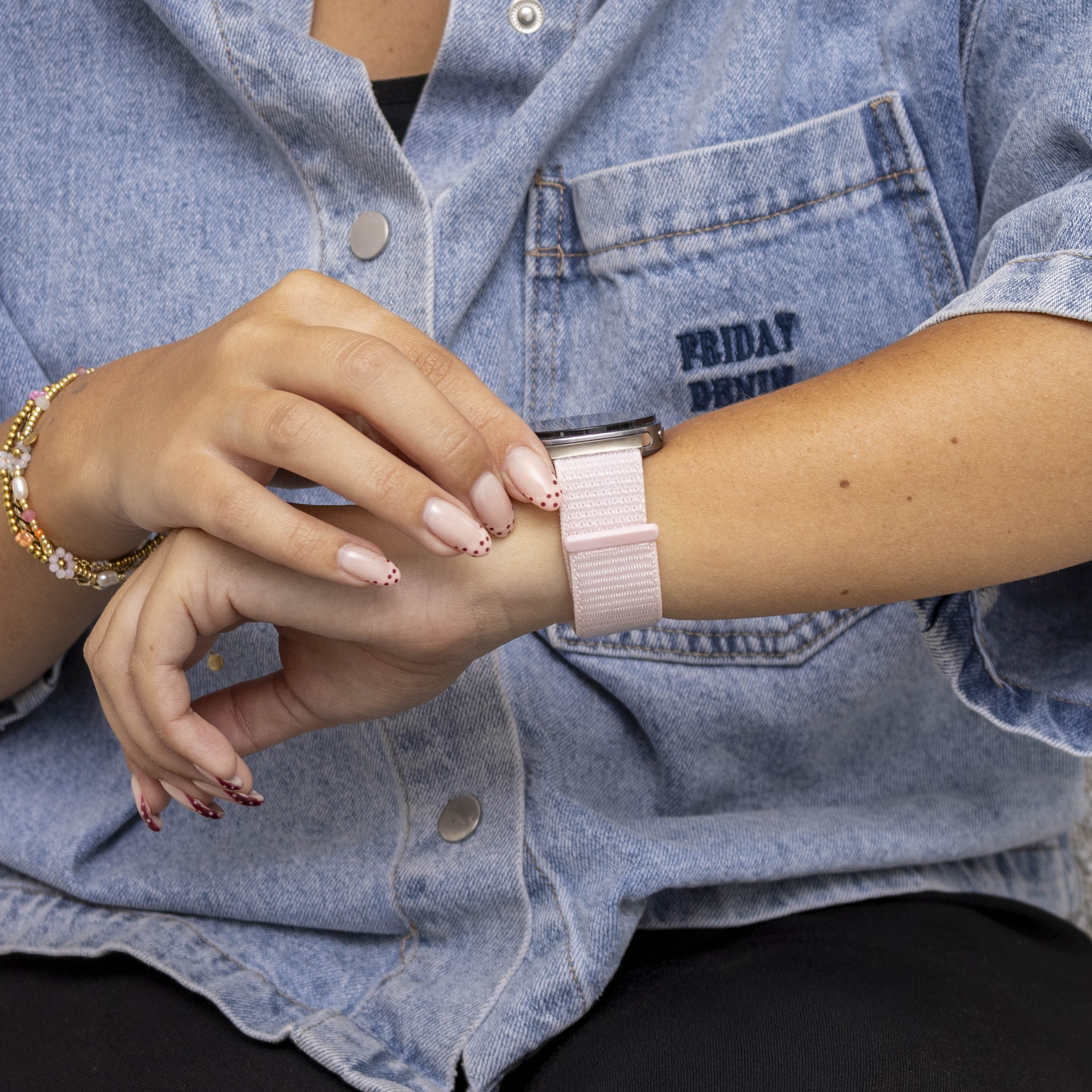 Correa nylon Samsung Galaxy Watch 8 - 44mm (rosa claro)