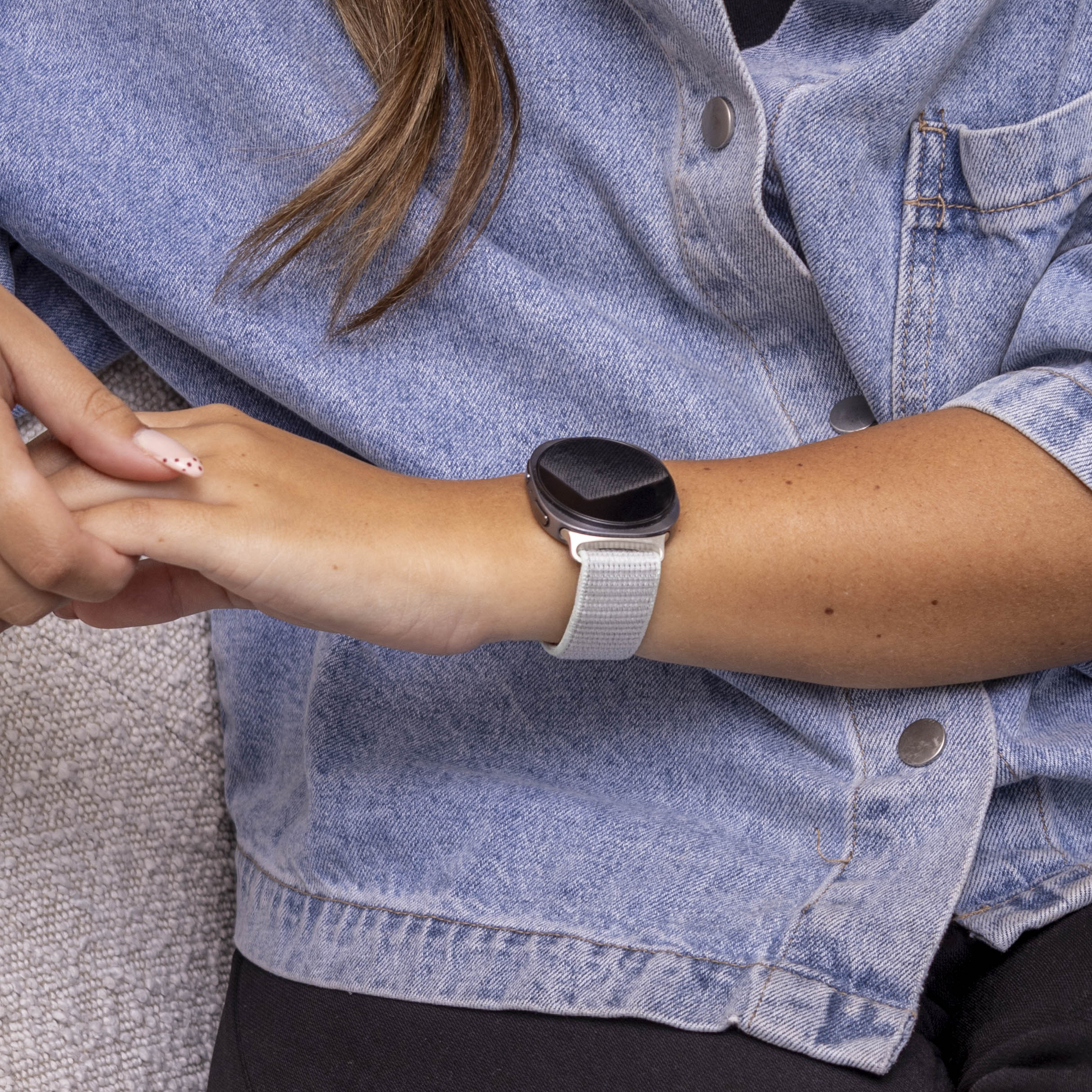 Correa nylon Samsung Galaxy Watch 8 Classic (cian claro)