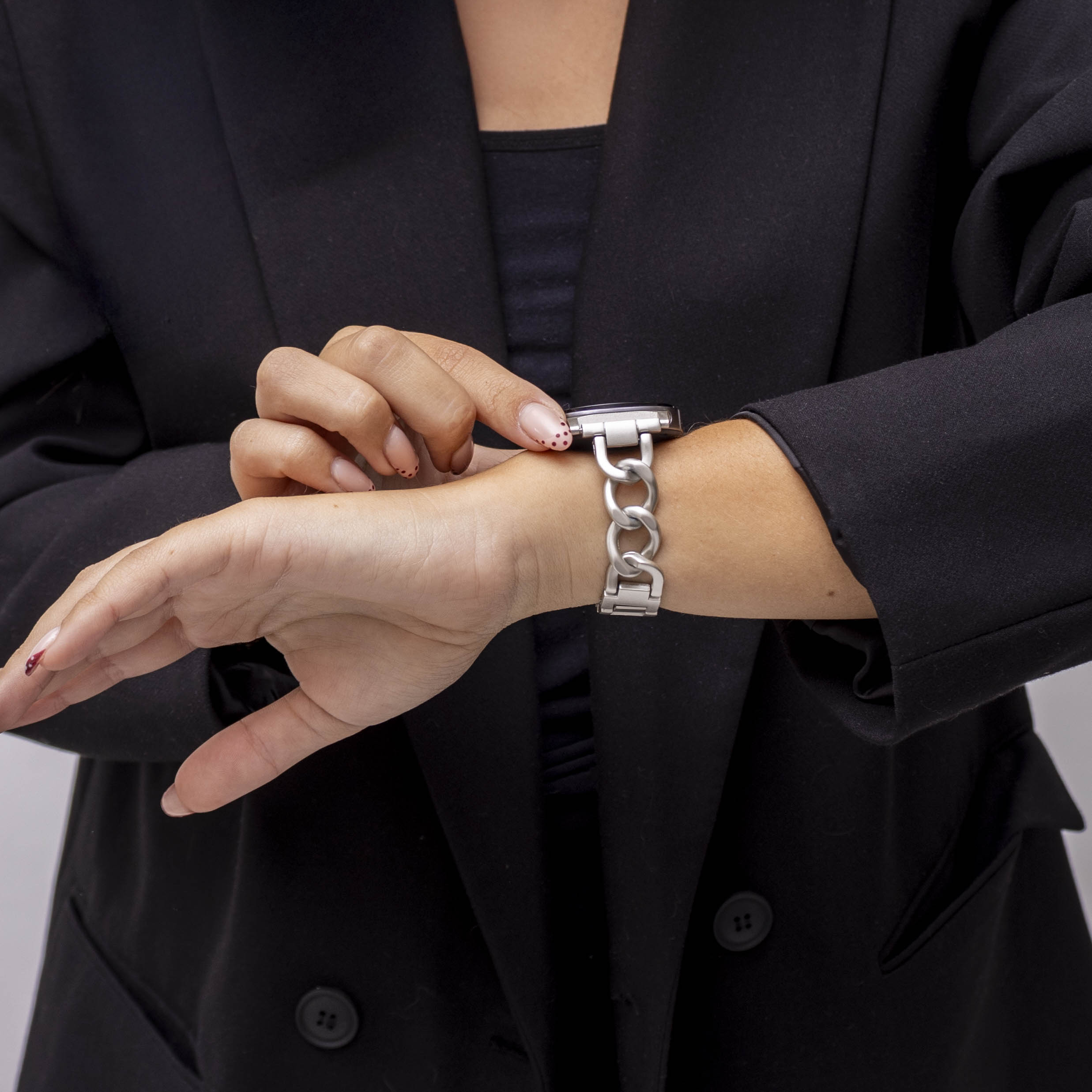 Correa acero cadena Samsung Galaxy Watch 8 - 44mm (blanco estrella)