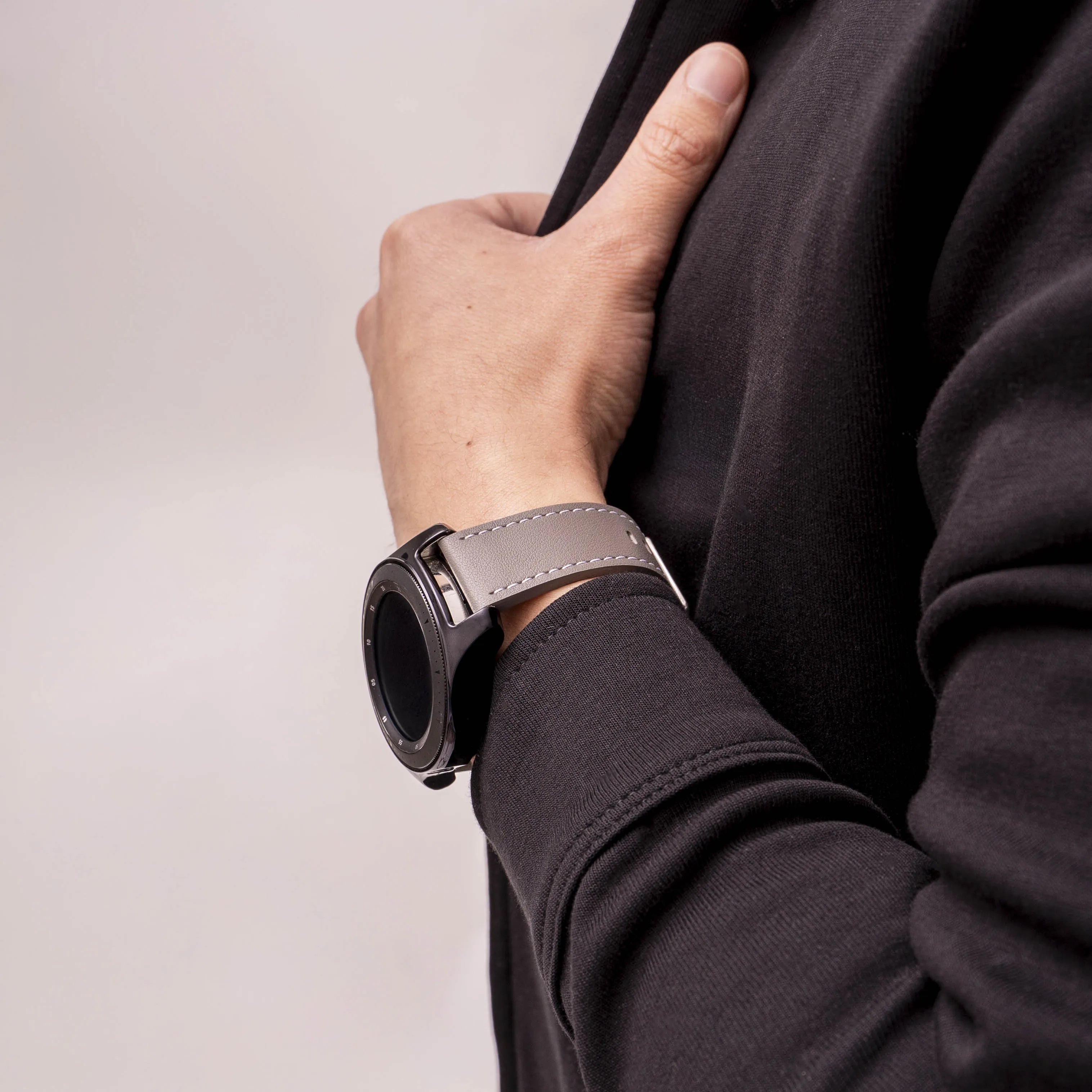 Correa cuero 'One Push' Oppo Watch S (gris)