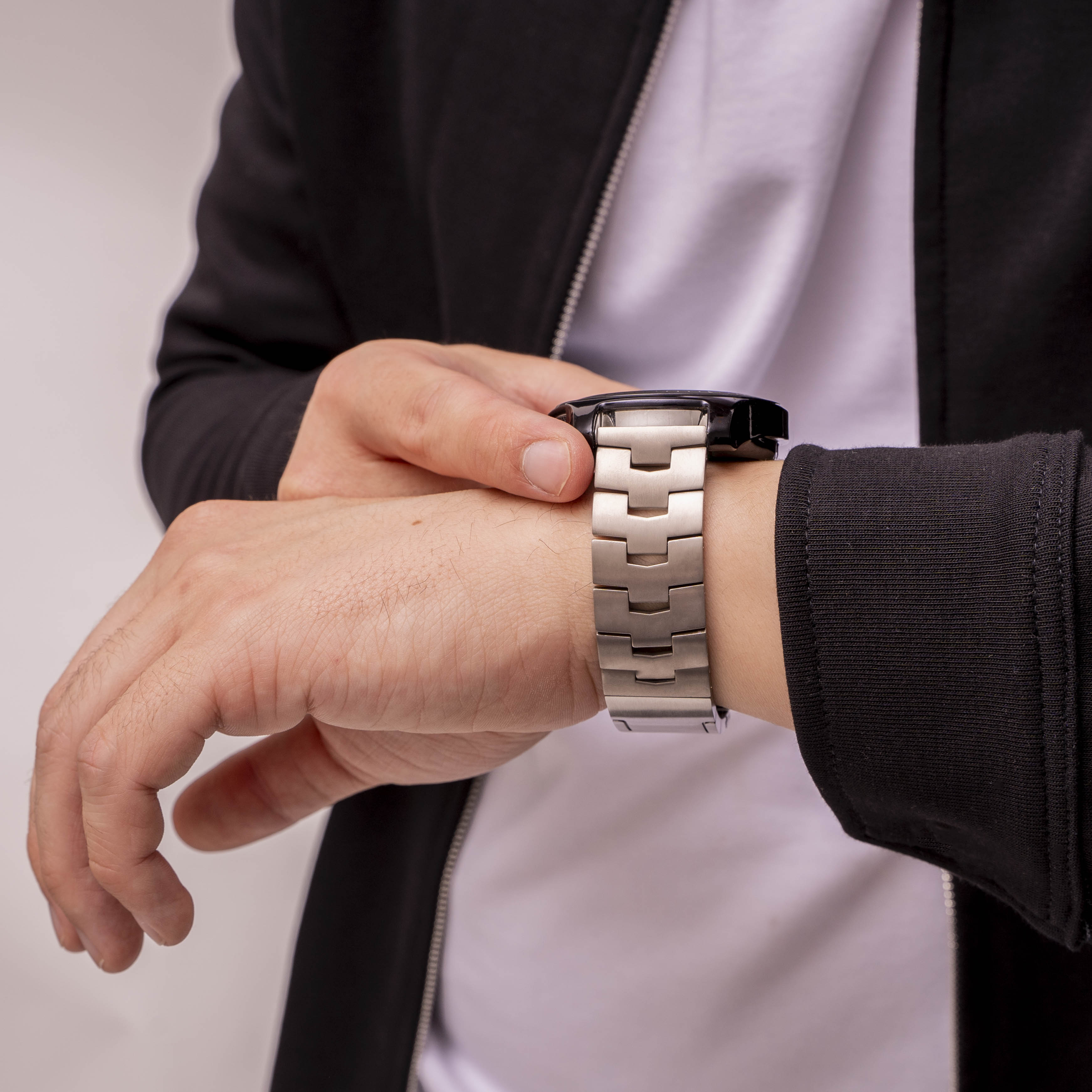 Correa titanio con hebilla plana Huawei Watch GT 6 46mm (plateado)