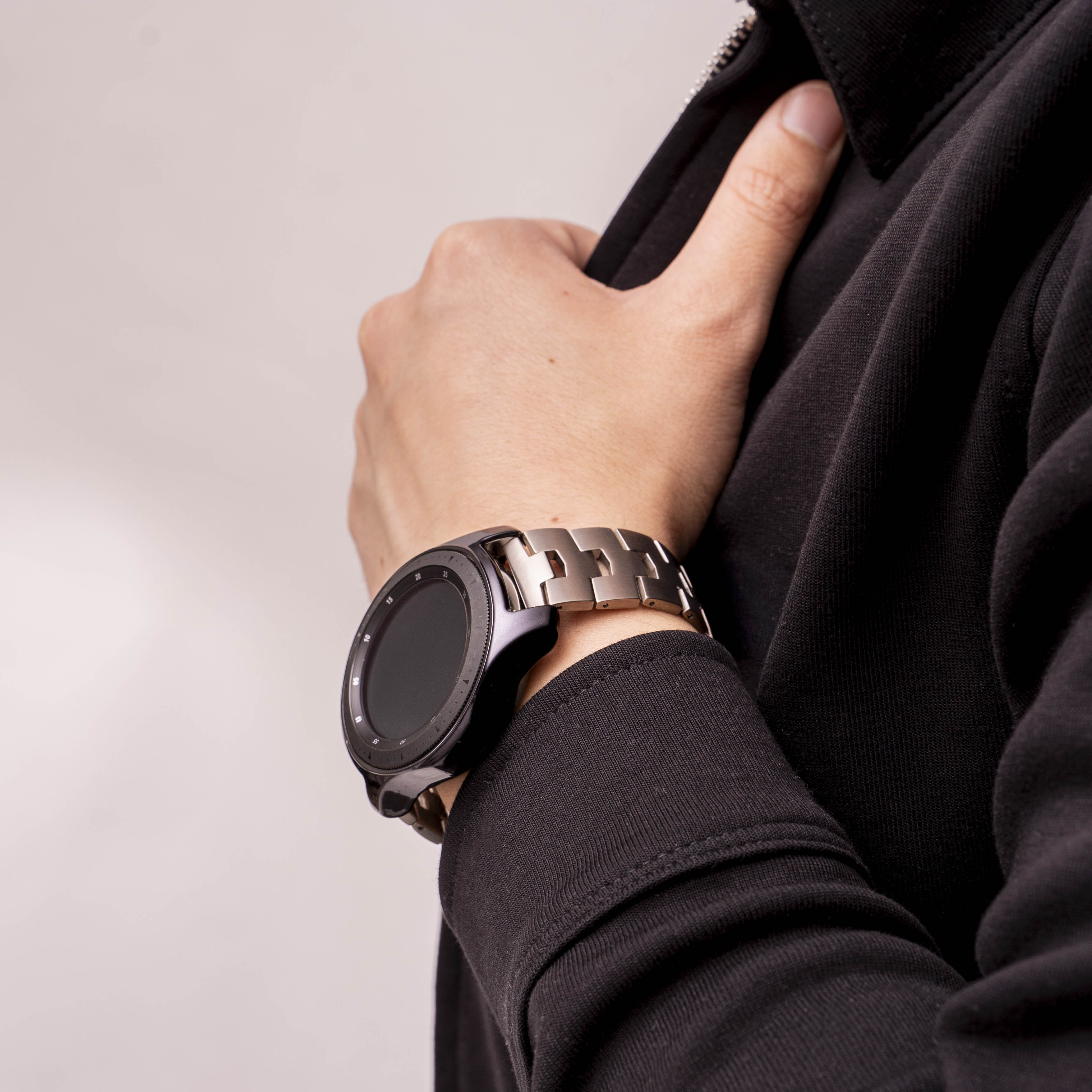 OnePlus Watch Titanio Correa de grano (broche plano) (plata)