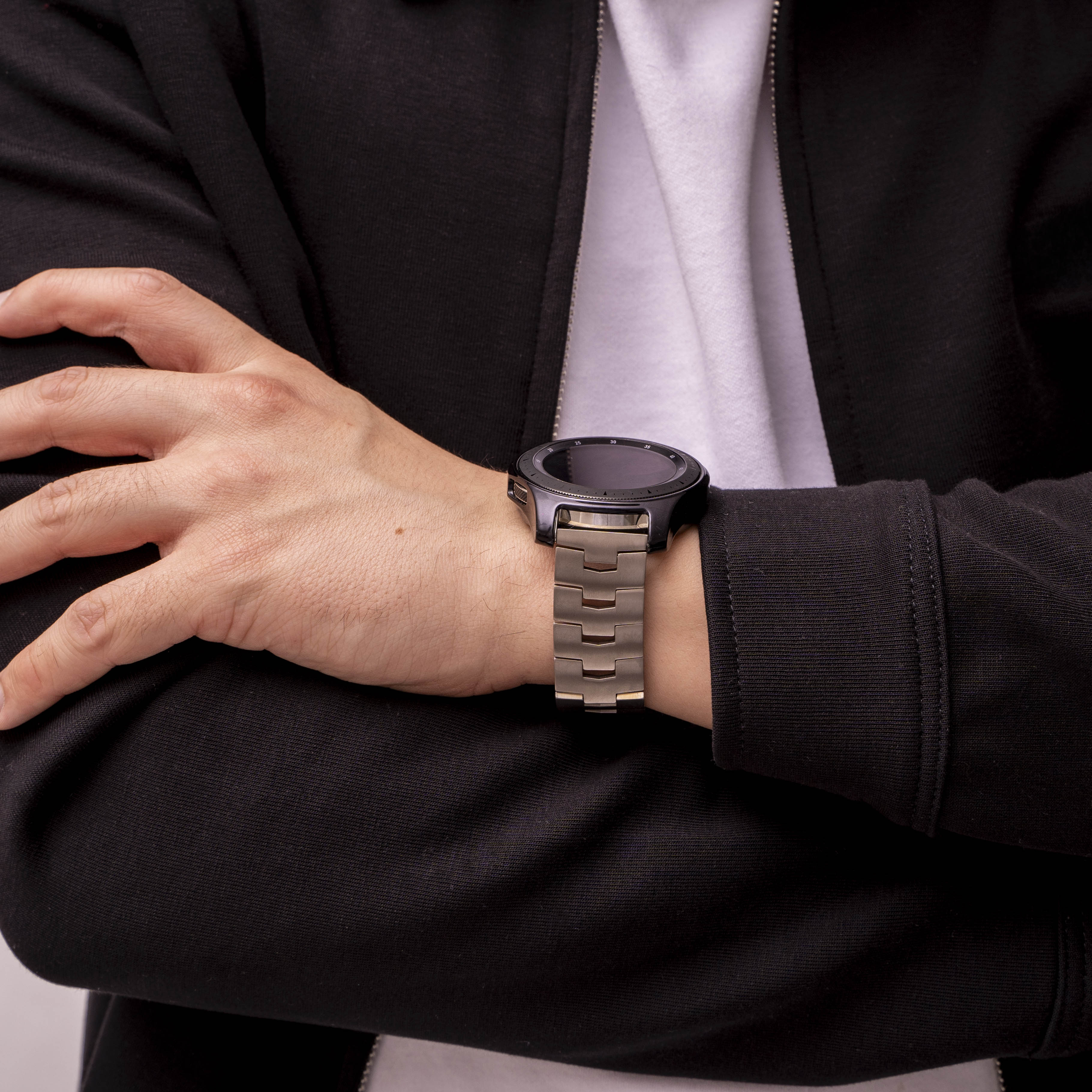 Amazfit GTR 3 (Pro) Titanio Correa de grano (broche plano) (plata)