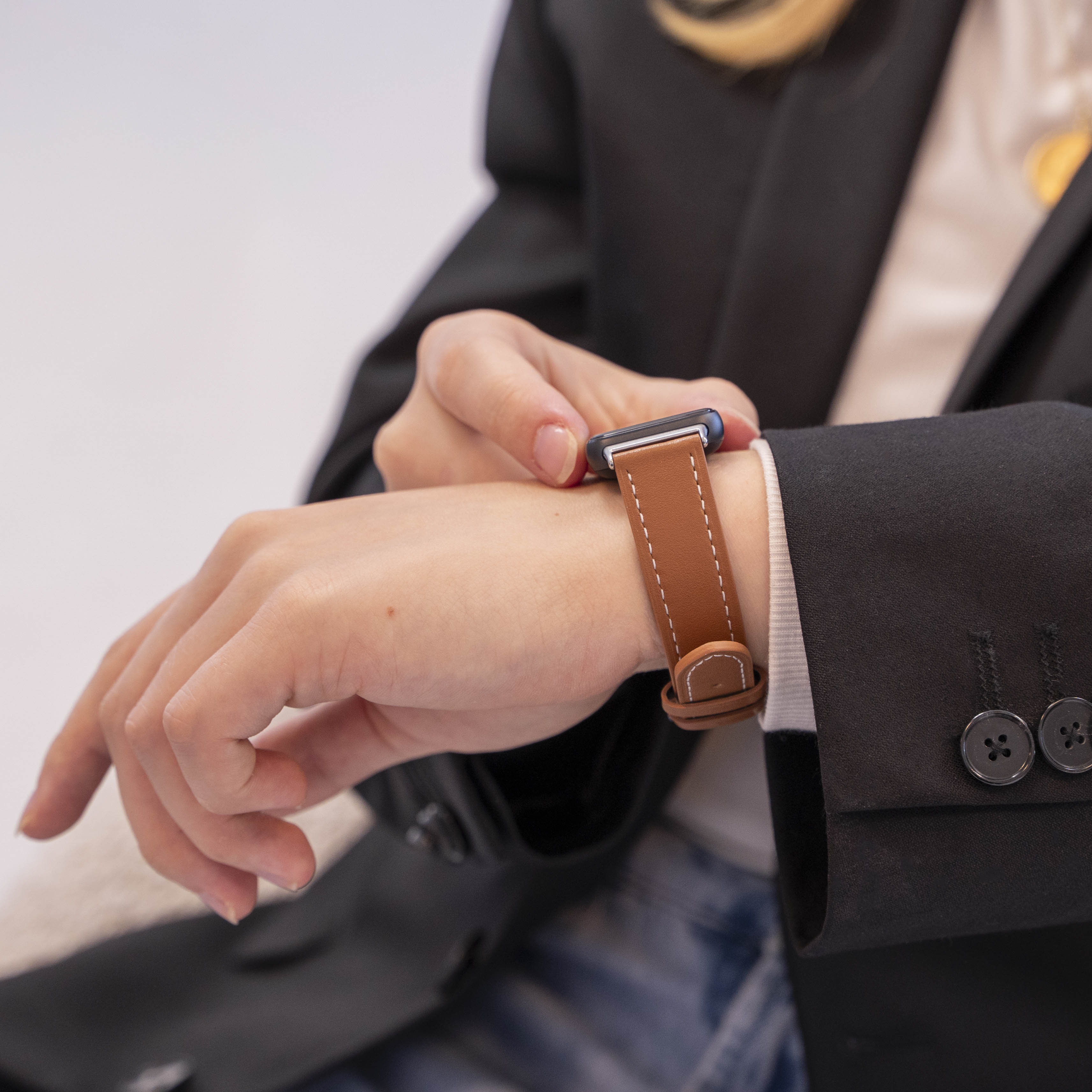 Samsung Galaxy Fit 3 Leather Strap (Brown)