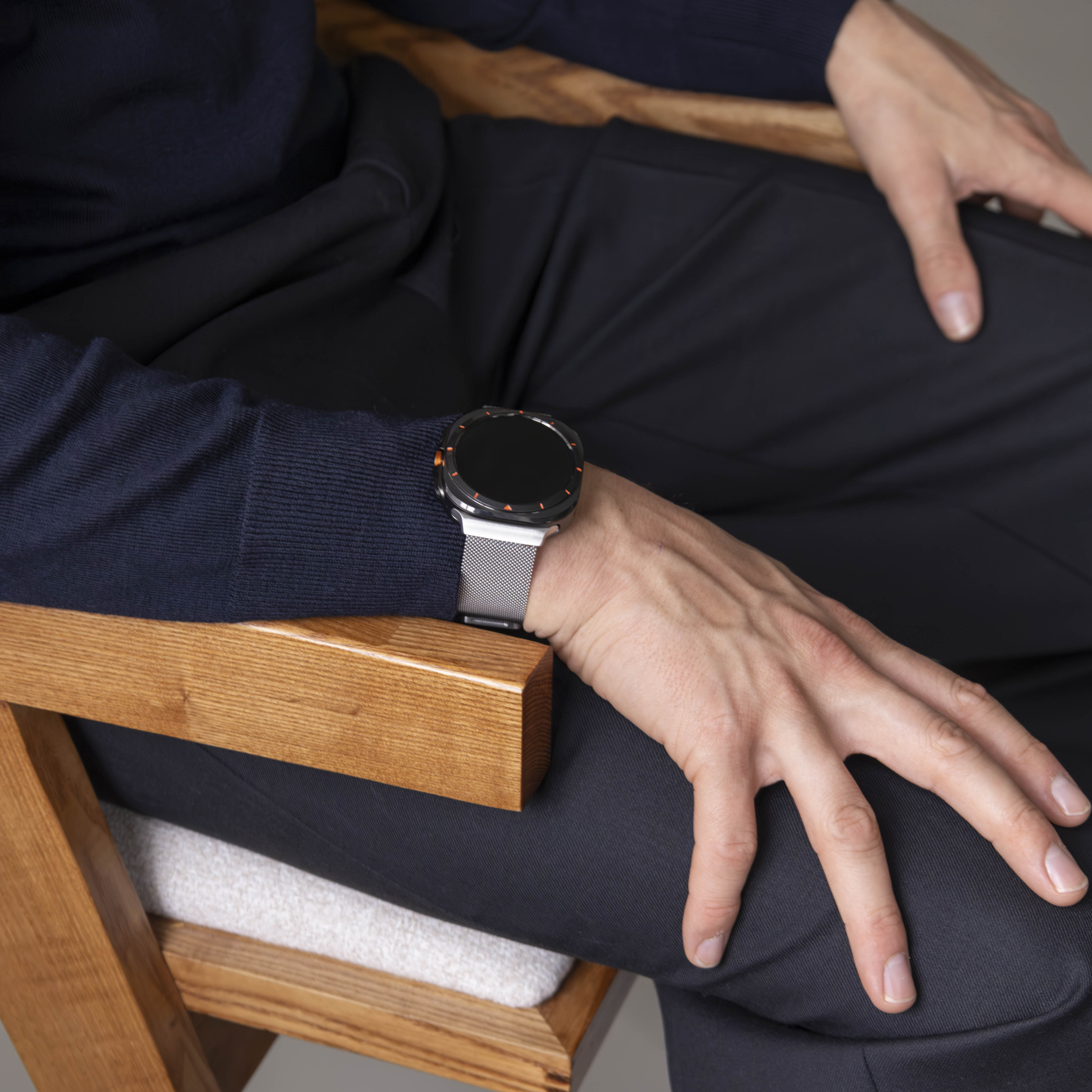 Bandz Samsung Galaxy Watch Ultra Milanese Loop Strap (Silver)