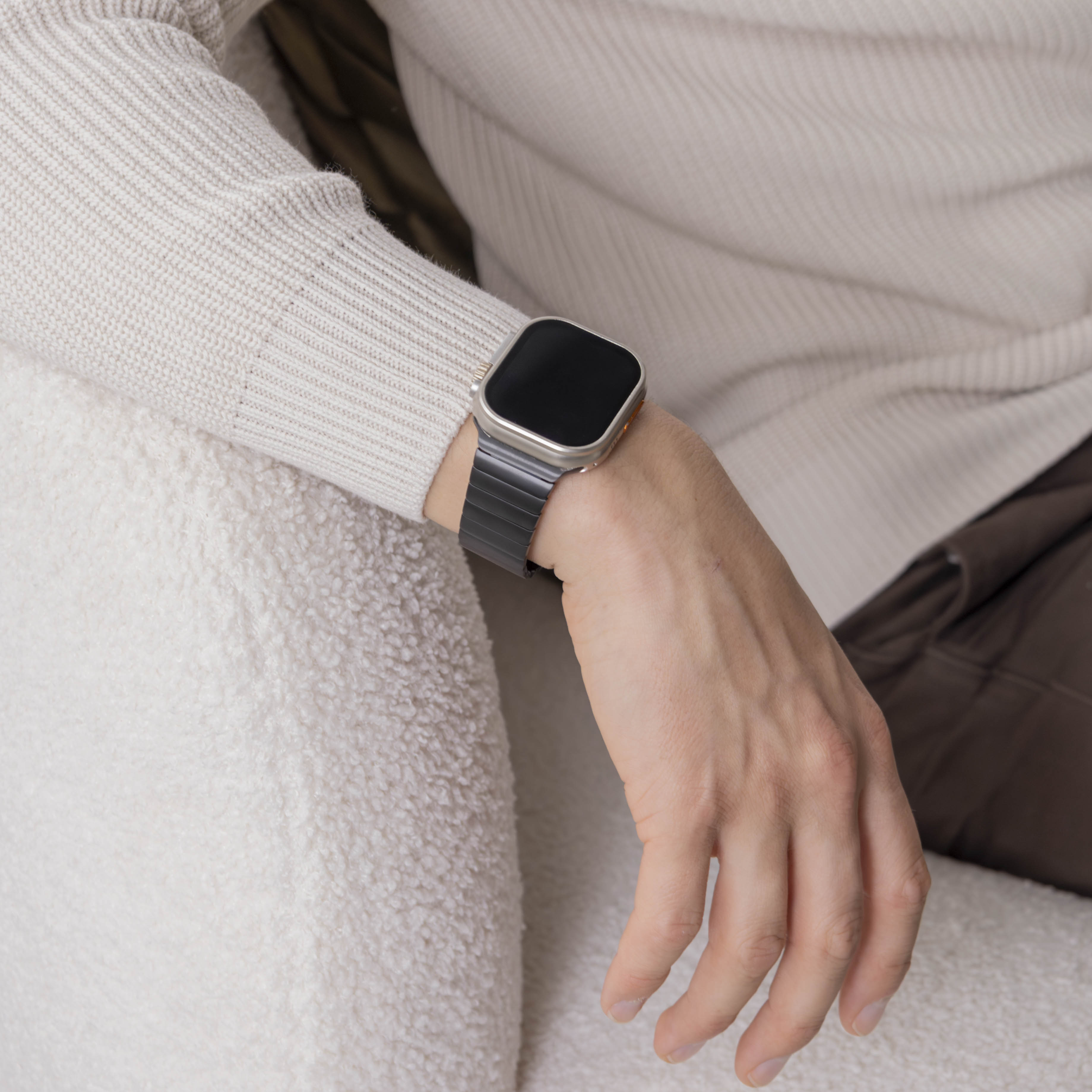 Correa de metal lujo Apple Watch Ultra (negra)