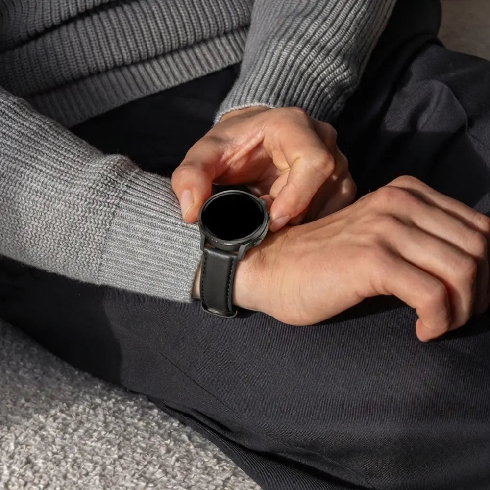 Bandz Correa cuero 'Classic' Garmin Forerunner 165 (negro)