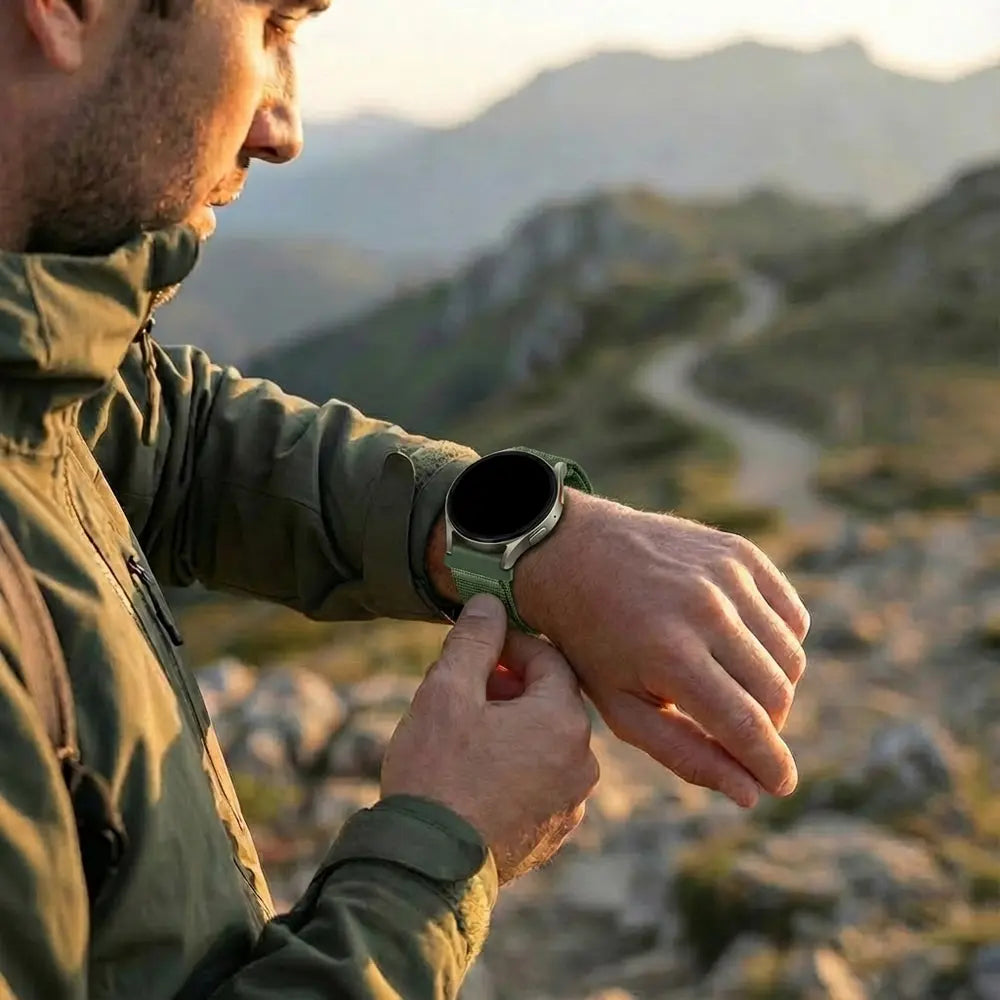 Bandz Correa nylon Alpine Samsung Galaxy Watch FE (verde militar)