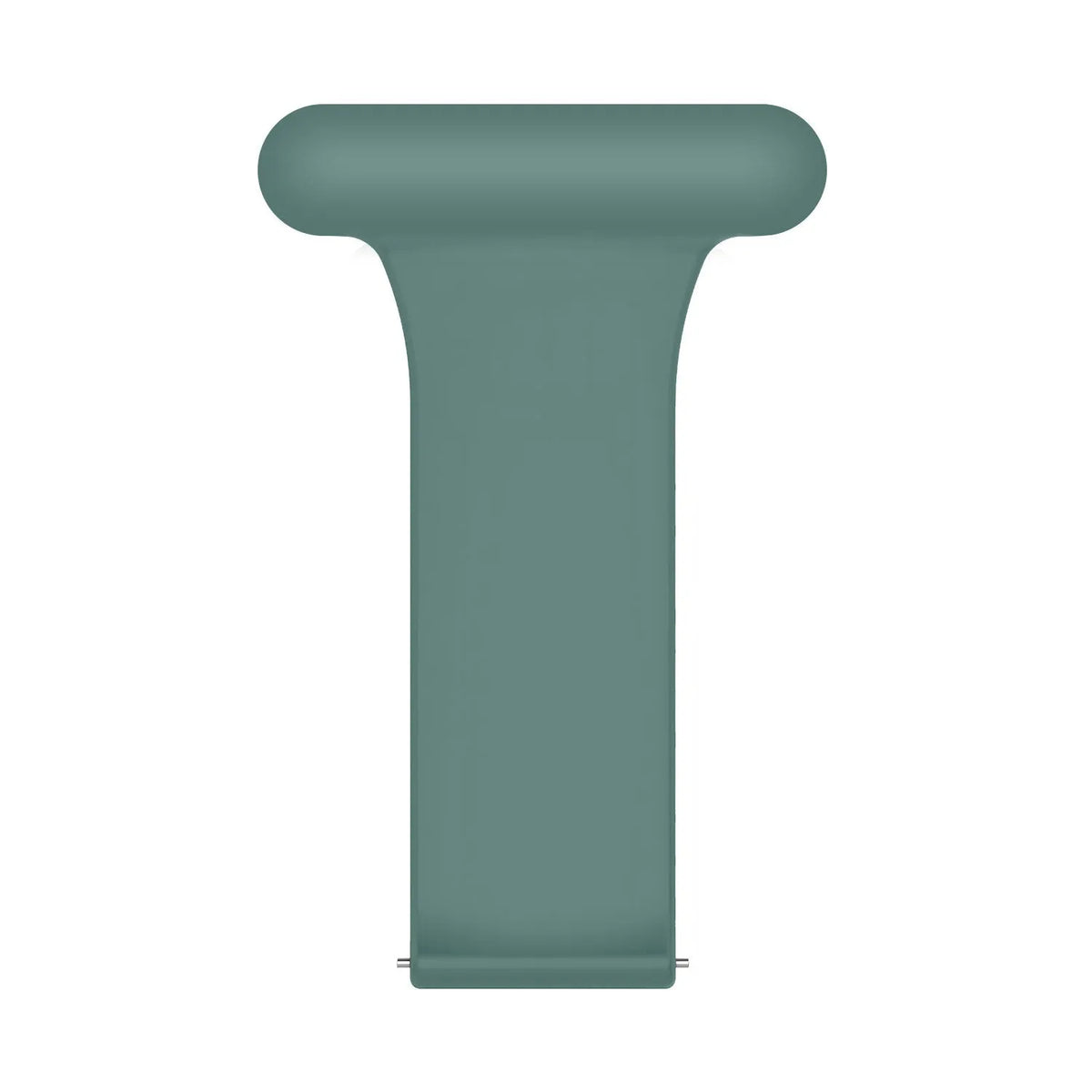 Silicone Nurse Fob, green, laid flat, separate parts, direct top view
