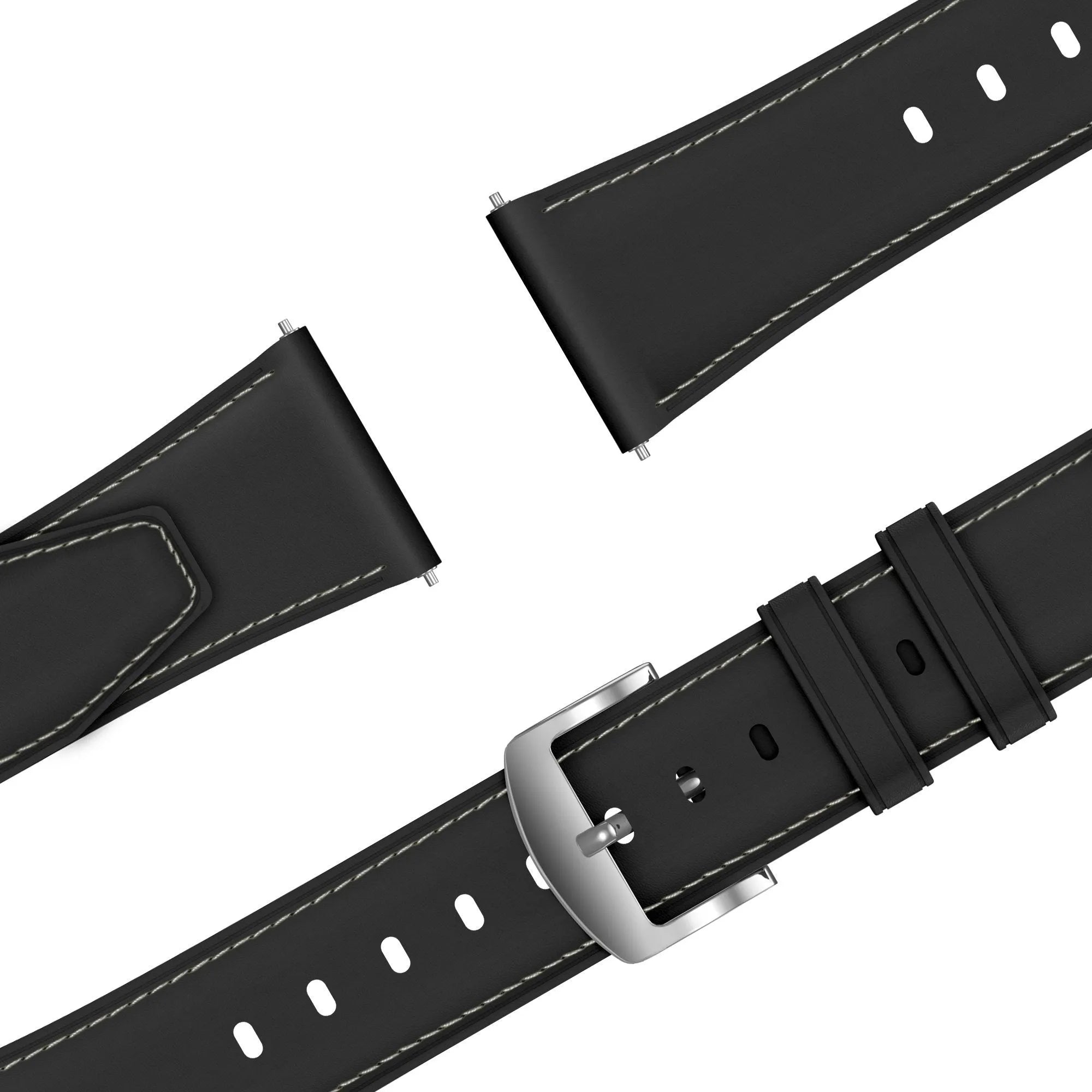 Bandz Correa cuero 'Easy Fit' Oppo Watch S (negro)
