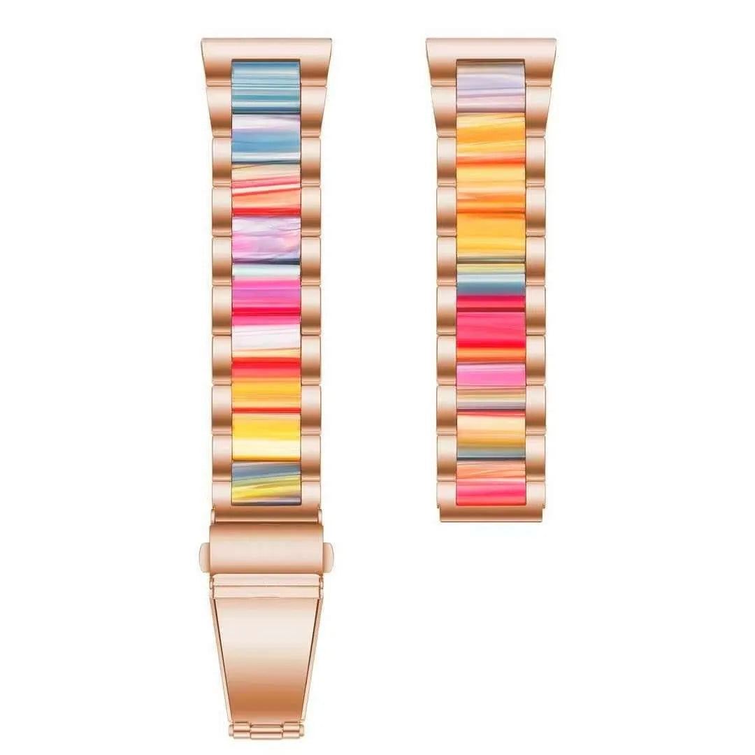 Amazfit GTS 4 Steel Resin Strap (Rose Gold/Colourful)